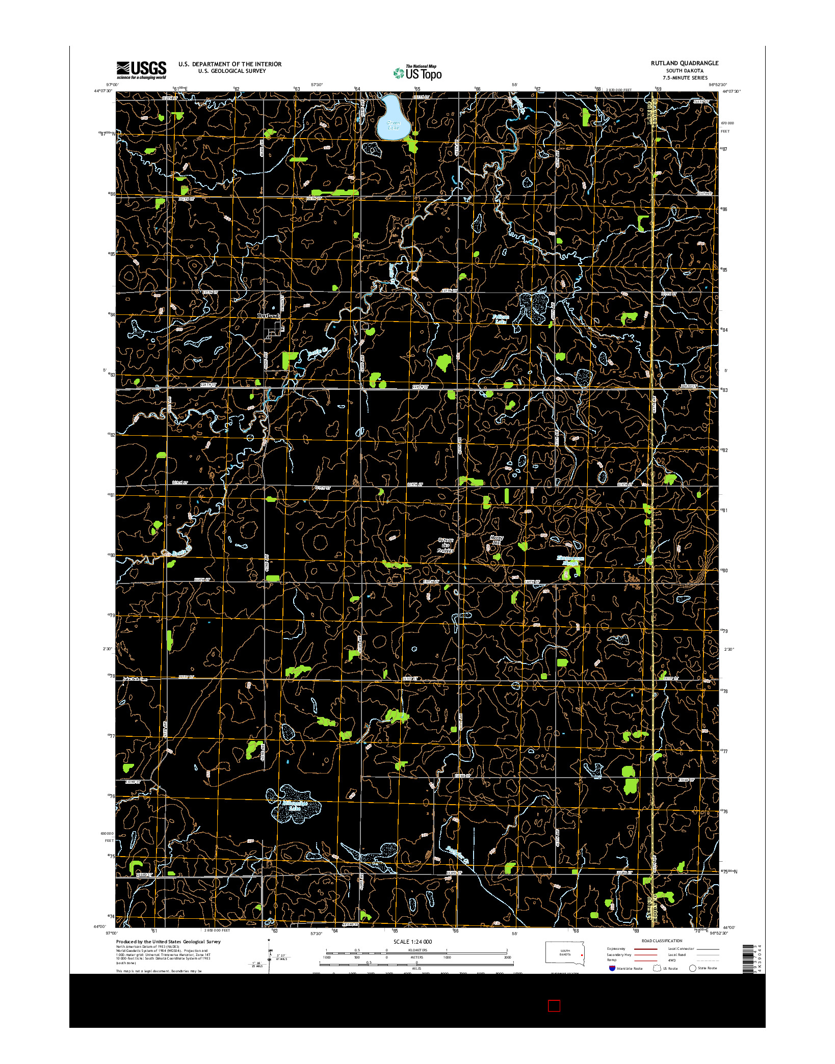 USGS US TOPO 7.5-MINUTE MAP FOR RUTLAND, SD 2015