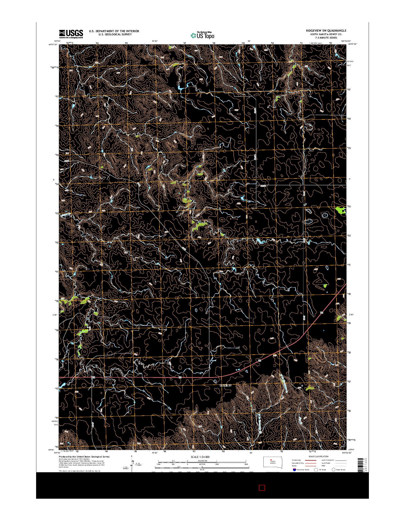 USGS US TOPO 7.5-MINUTE MAP FOR RIDGEVIEW SW, SD 2015