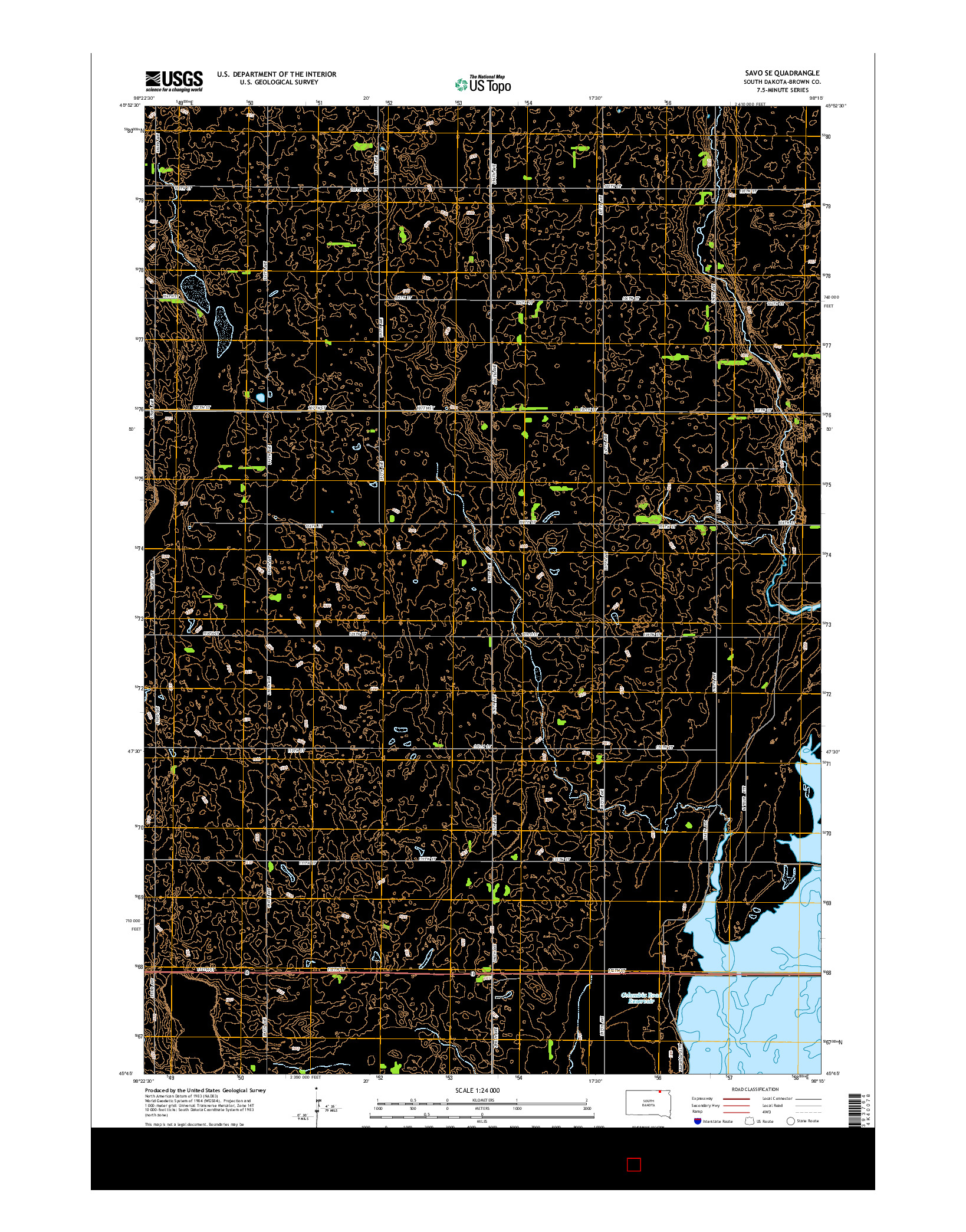 USGS US TOPO 7.5-MINUTE MAP FOR SAVO SE, SD 2015