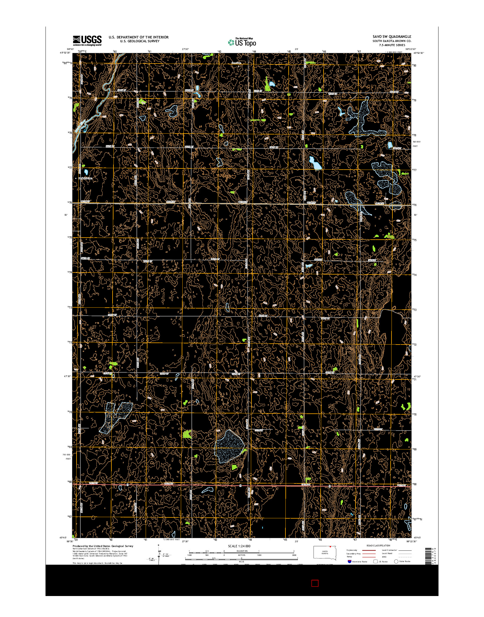 USGS US TOPO 7.5-MINUTE MAP FOR SAVO SW, SD 2015