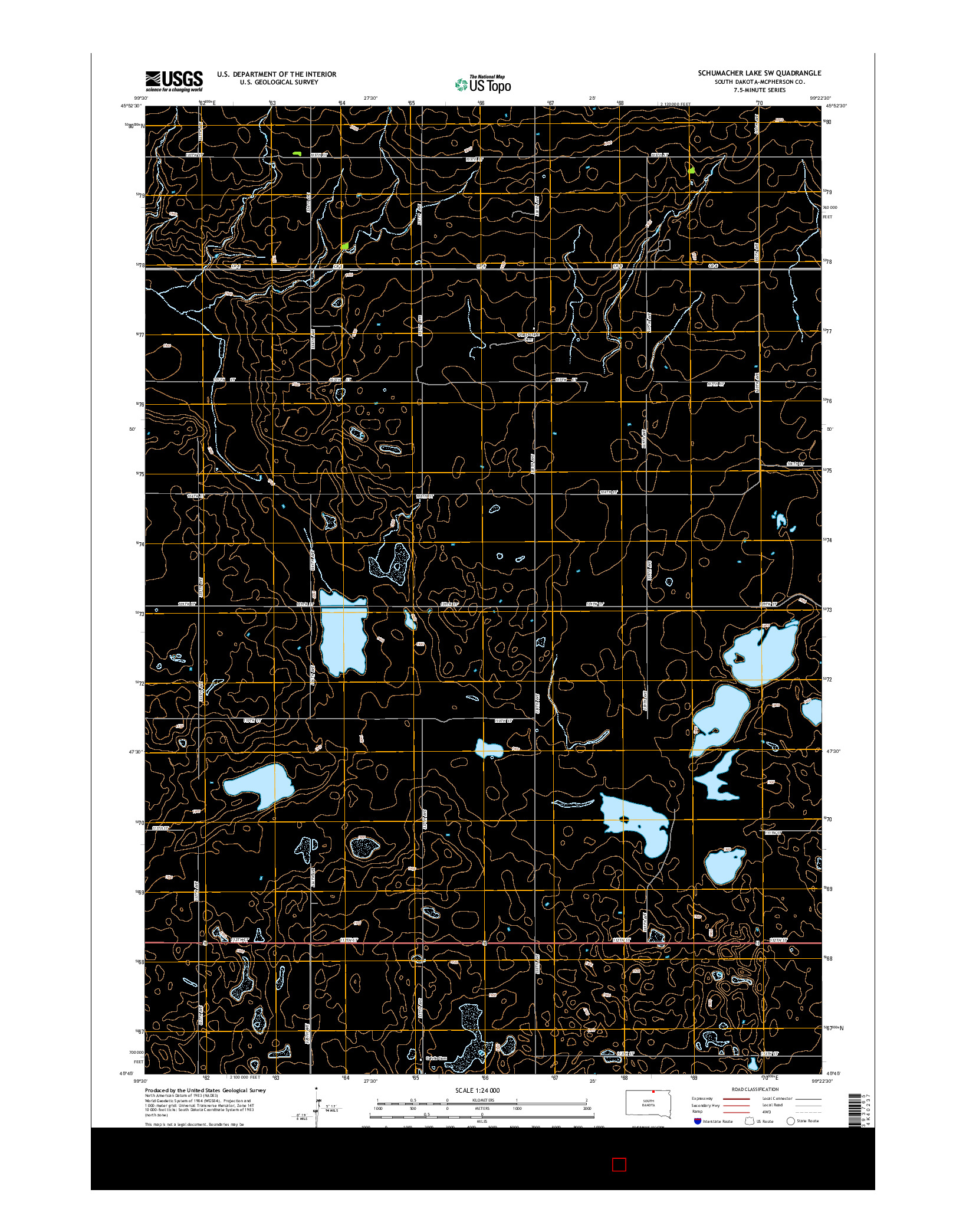 USGS US TOPO 7.5-MINUTE MAP FOR SCHUMACHER LAKE SW, SD 2015