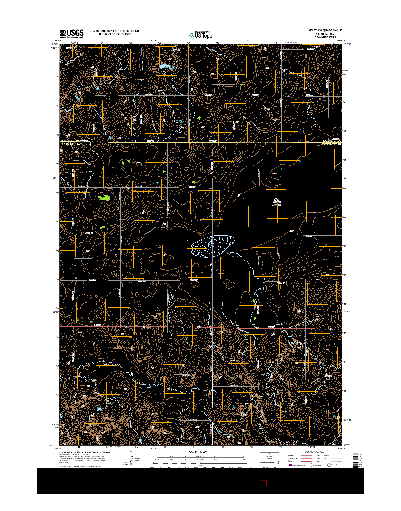 USGS US TOPO 7.5-MINUTE MAP FOR SELBY SW, SD 2015