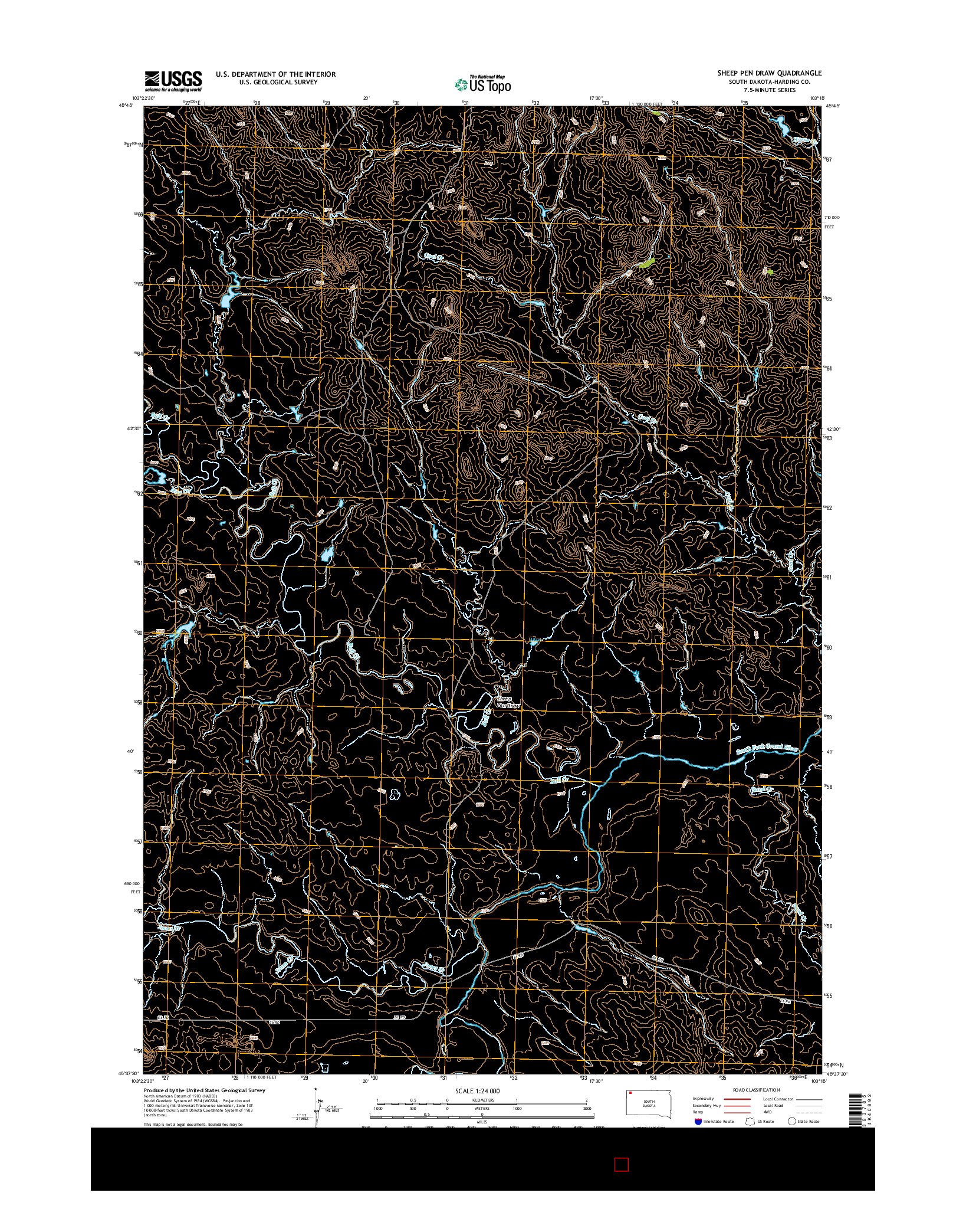 USGS US TOPO 7.5-MINUTE MAP FOR SHEEP PEN DRAW, SD 2015