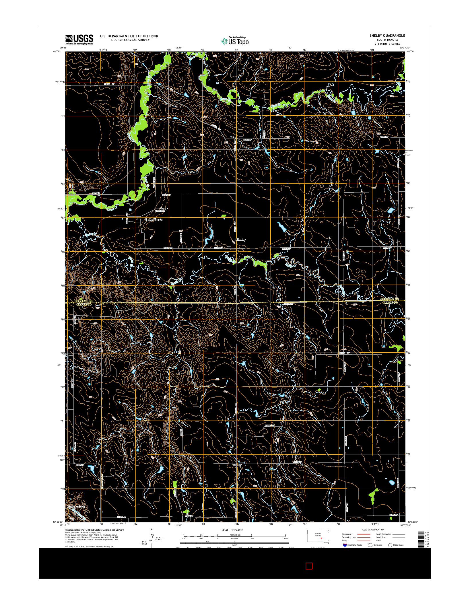 USGS US TOPO 7.5-MINUTE MAP FOR SHELBY, SD 2015