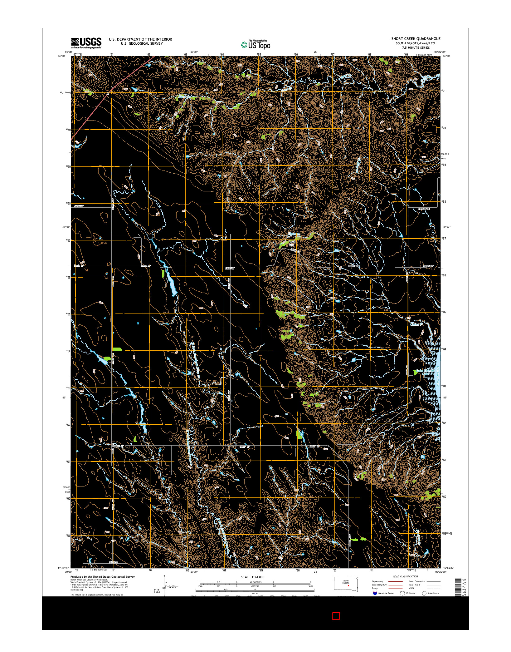 USGS US TOPO 7.5-MINUTE MAP FOR SHORT CREEK, SD 2015