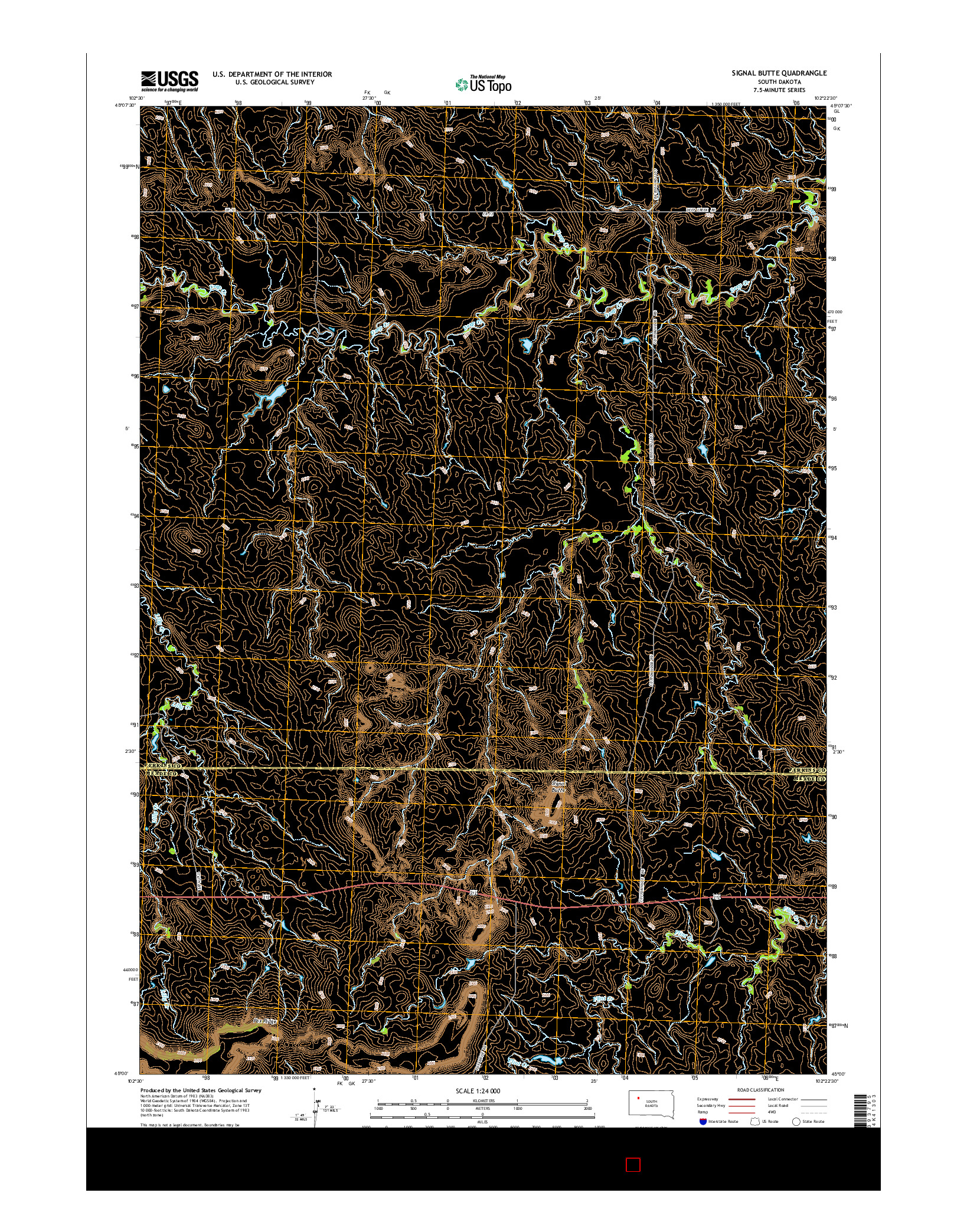 USGS US TOPO 7.5-MINUTE MAP FOR SIGNAL BUTTE, SD 2015