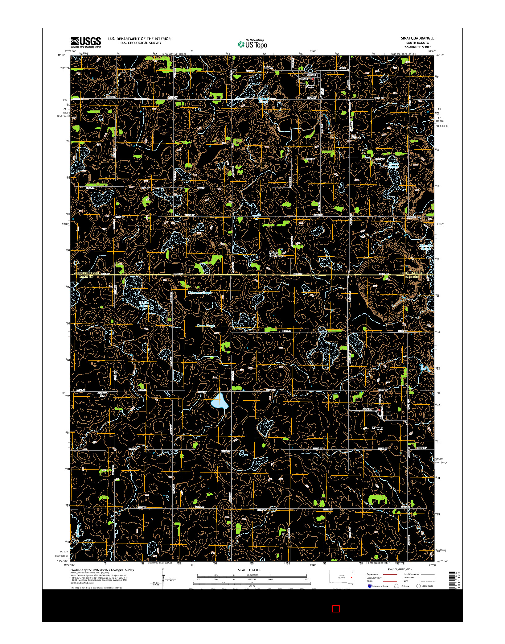 USGS US TOPO 7.5-MINUTE MAP FOR SINAI, SD 2015