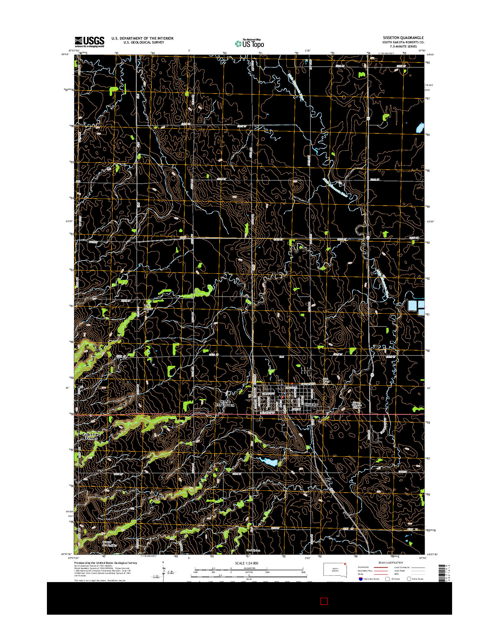 USGS US TOPO 7.5-MINUTE MAP FOR SISSETON, SD 2015