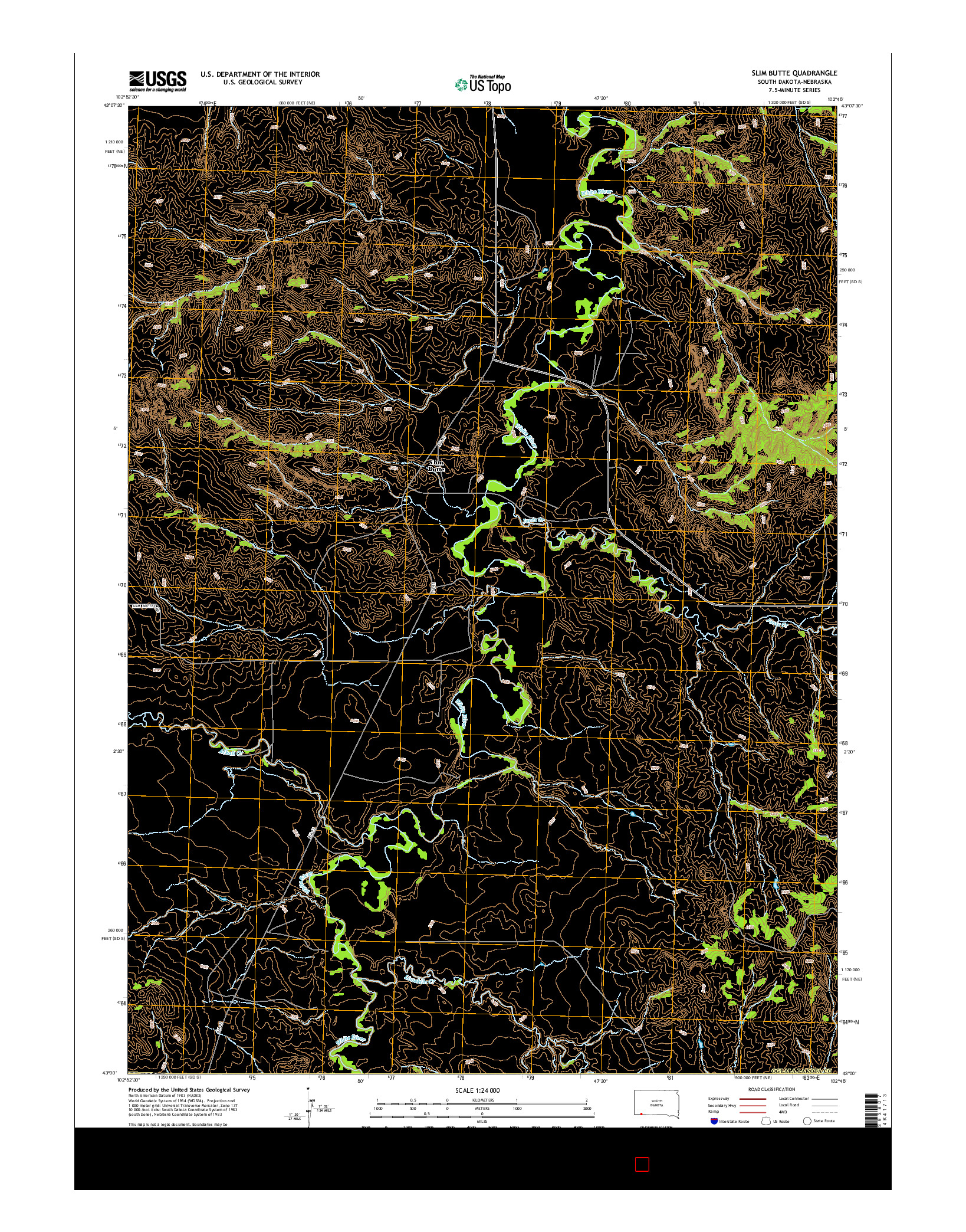 USGS US TOPO 7.5-MINUTE MAP FOR SLIM BUTTE, SD-NE 2015