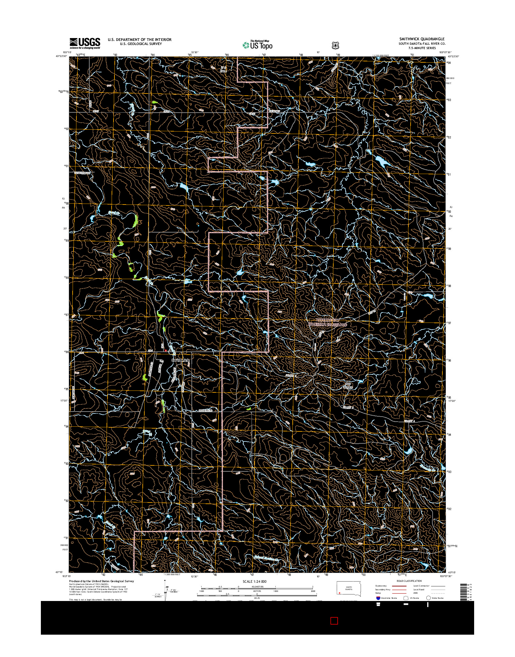 USGS US TOPO 7.5-MINUTE MAP FOR SMITHWICK, SD 2015