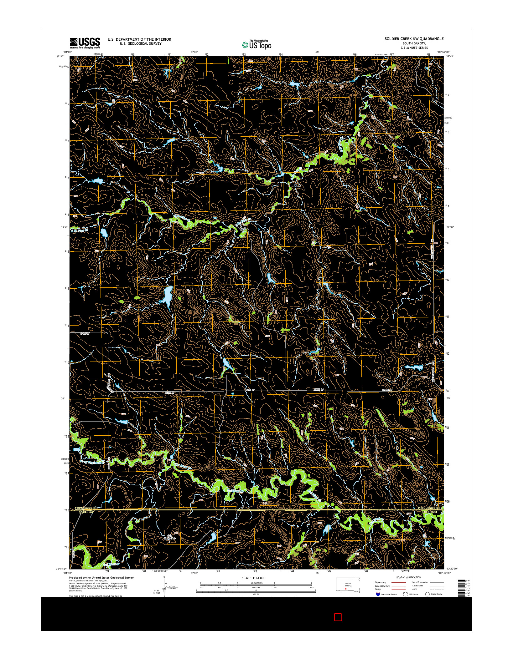 USGS US TOPO 7.5-MINUTE MAP FOR SOLDIER CREEK NW, SD 2015