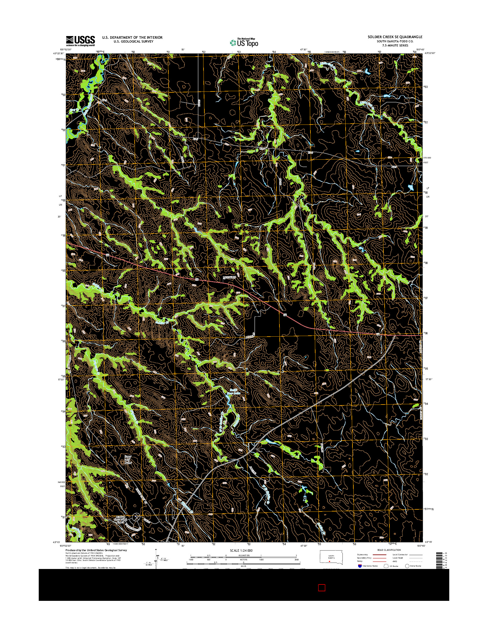 USGS US TOPO 7.5-MINUTE MAP FOR SOLDIER CREEK SE, SD 2015