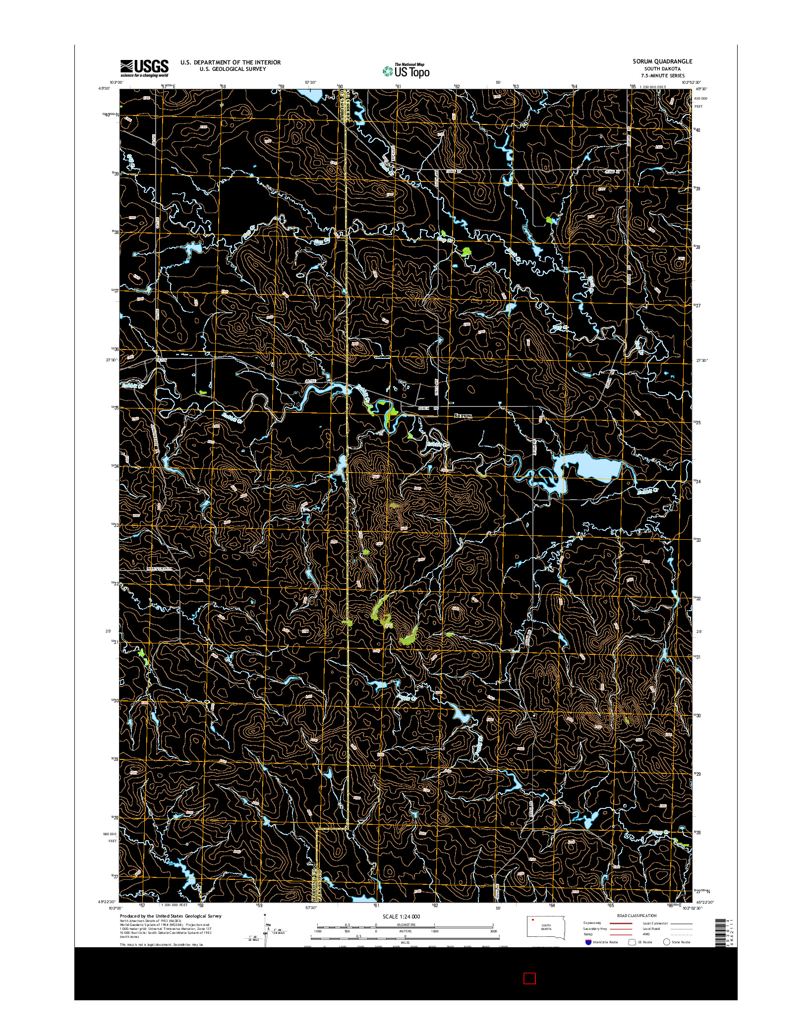 USGS US TOPO 7.5-MINUTE MAP FOR SORUM, SD 2015