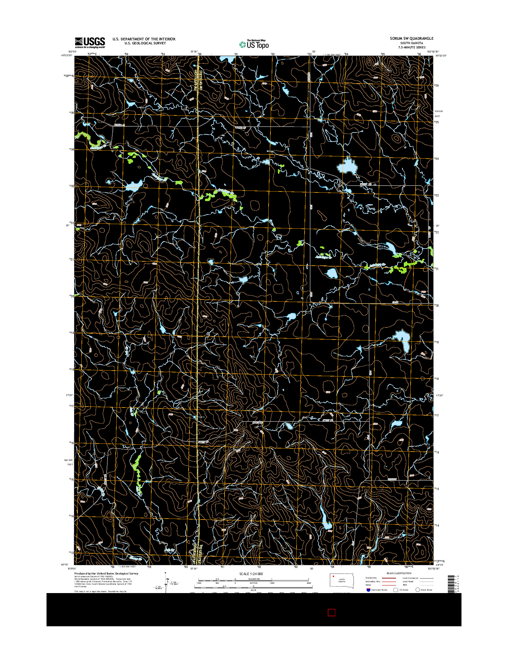 USGS US TOPO 7.5-MINUTE MAP FOR SORUM SW, SD 2015