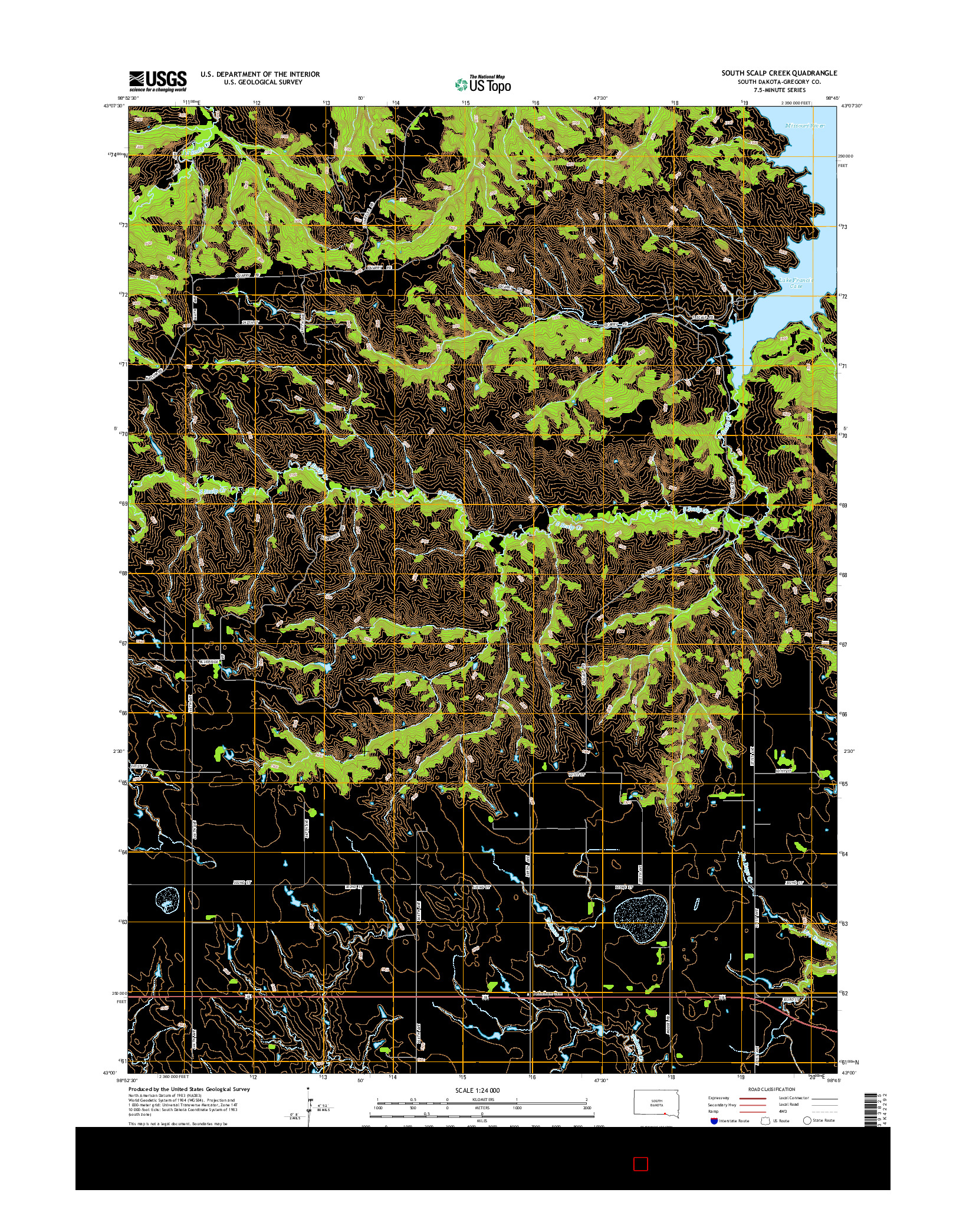 USGS US TOPO 7.5-MINUTE MAP FOR SOUTH SCALP CREEK, SD 2015