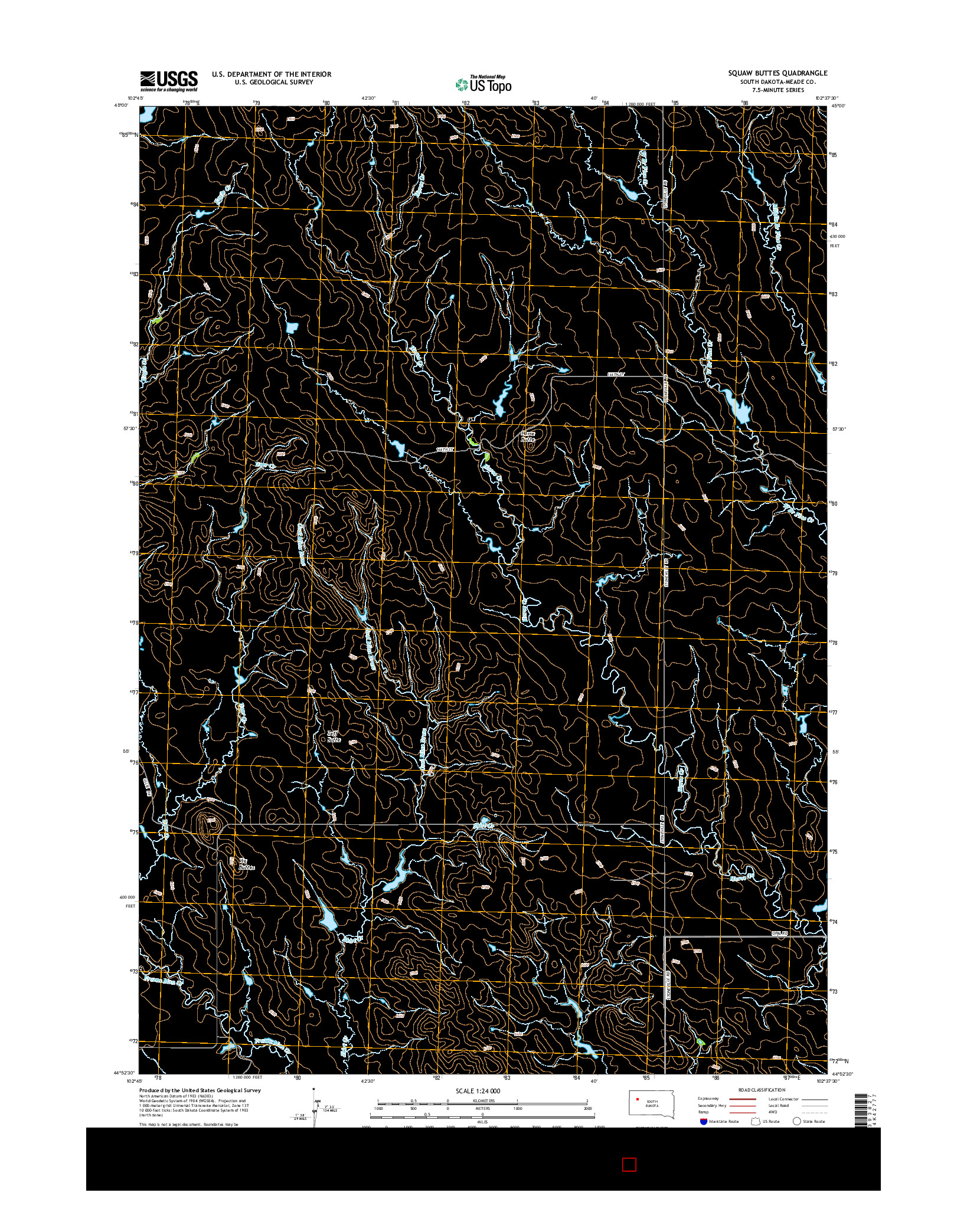 USGS US TOPO 7.5-MINUTE MAP FOR SQUAW BUTTES, SD 2015