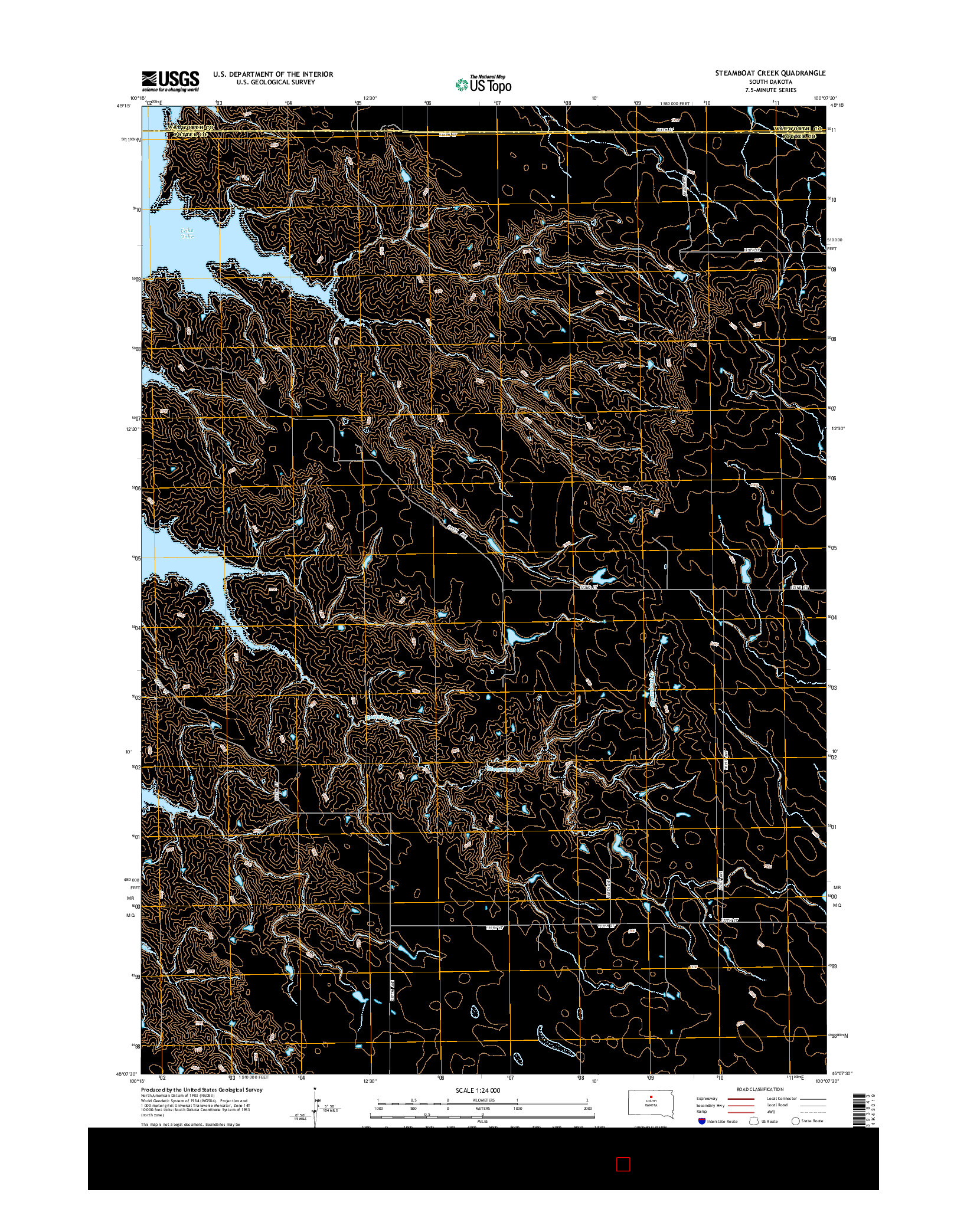 USGS US TOPO 7.5-MINUTE MAP FOR STEAMBOAT CREEK, SD 2015
