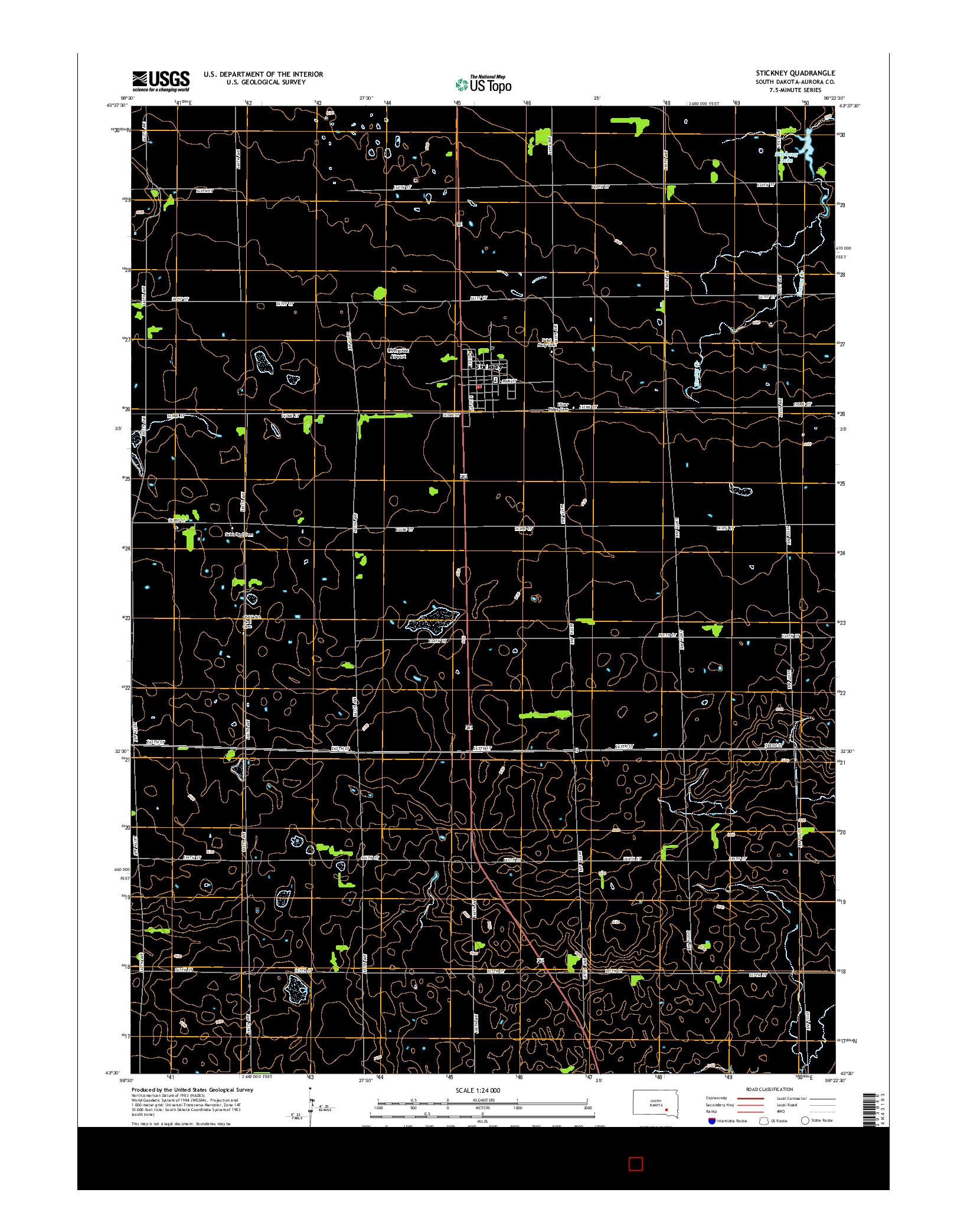 USGS US TOPO 7.5-MINUTE MAP FOR STICKNEY, SD 2015