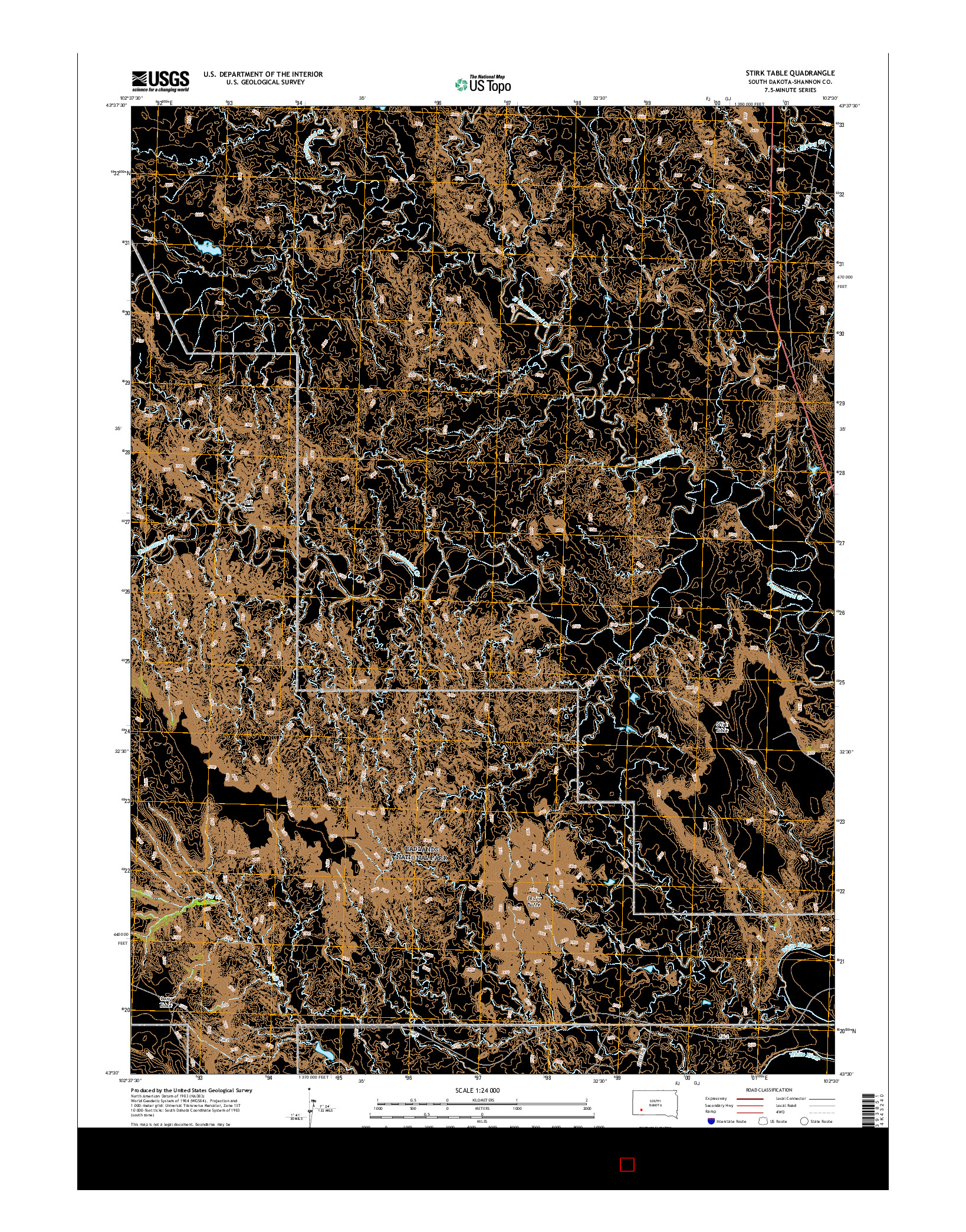 USGS US TOPO 7.5-MINUTE MAP FOR STIRK TABLE, SD 2015