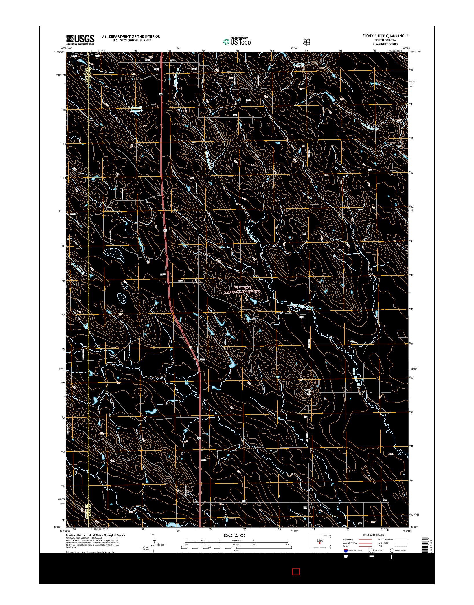 USGS US TOPO 7.5-MINUTE MAP FOR STONY BUTTE, SD 2015
