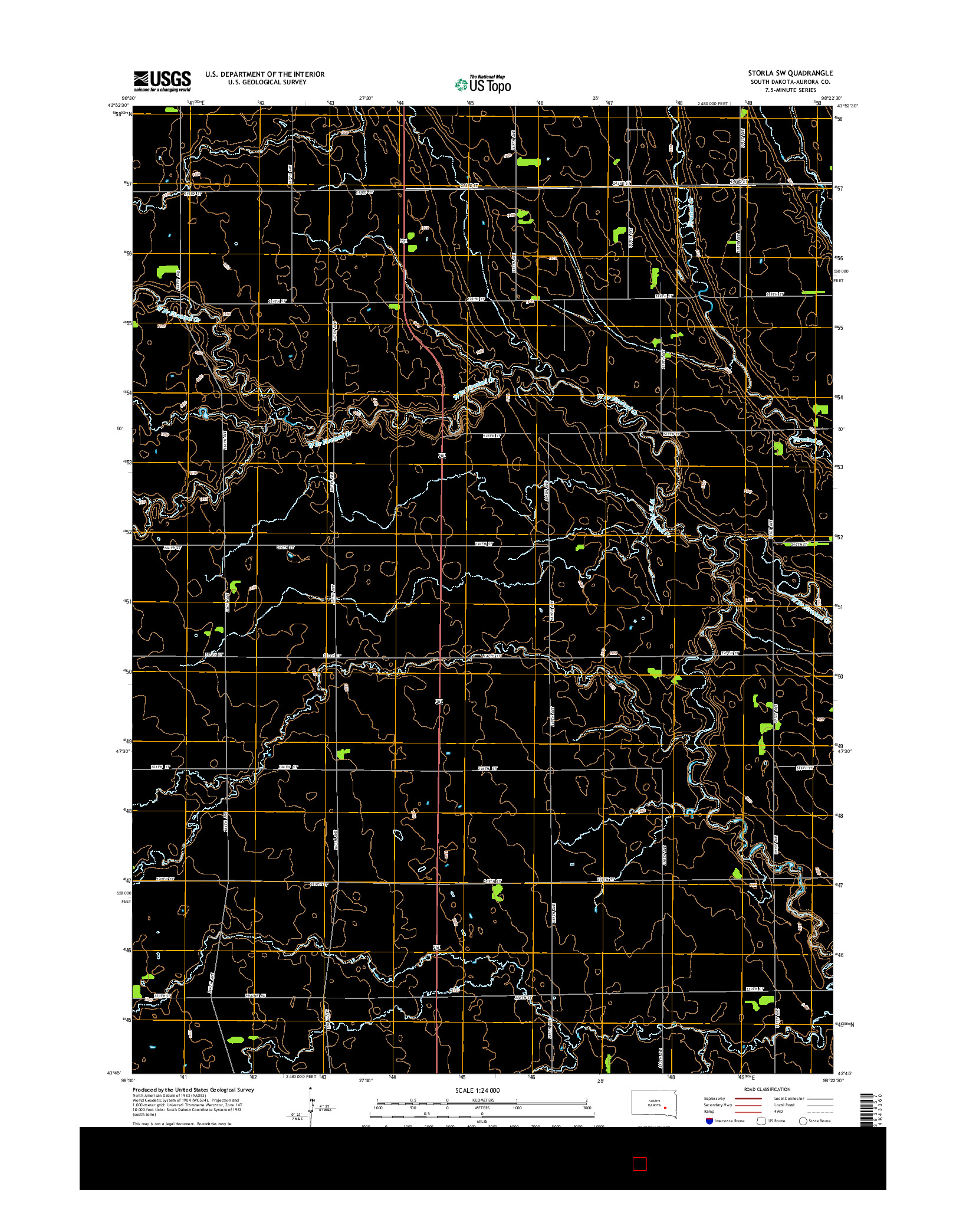 USGS US TOPO 7.5-MINUTE MAP FOR STORLA SW, SD 2015