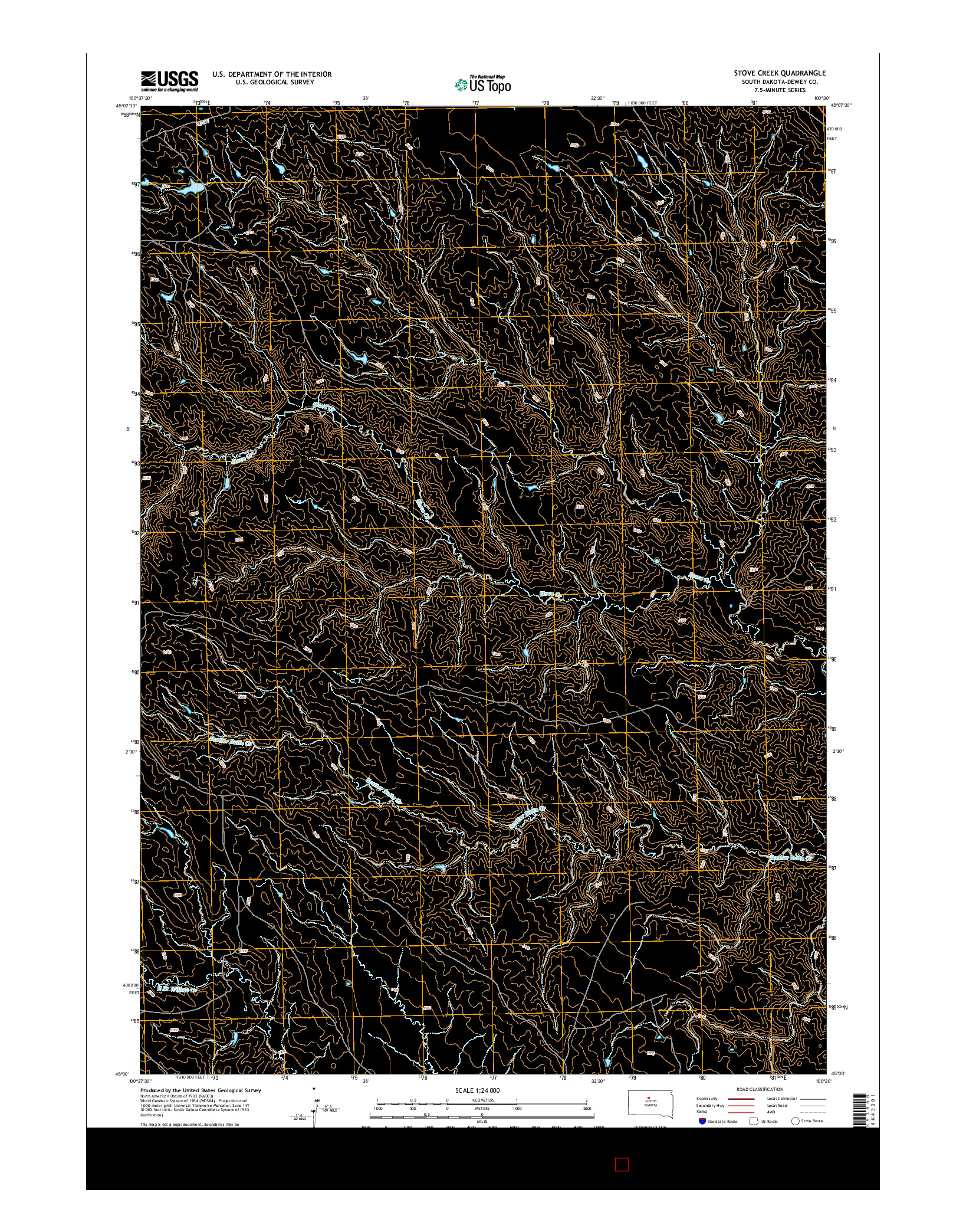 USGS US TOPO 7.5-MINUTE MAP FOR STOVE CREEK, SD 2015