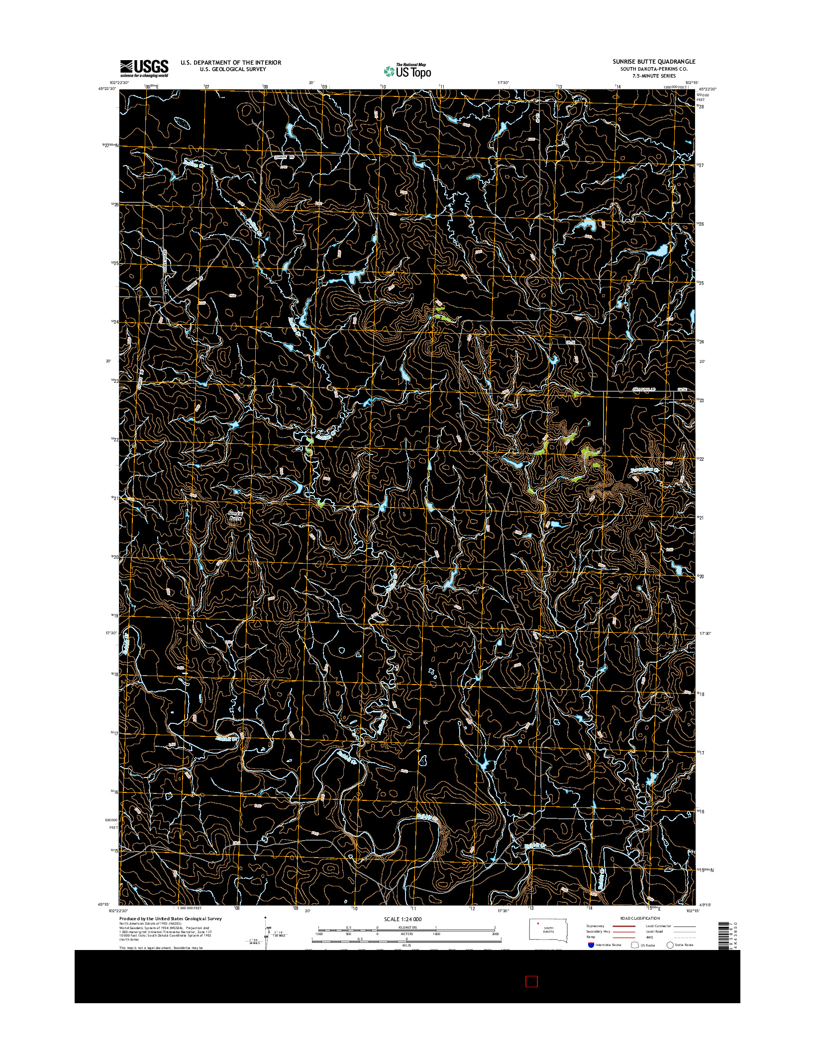 USGS US TOPO 7.5-MINUTE MAP FOR SUNRISE BUTTE, SD 2015