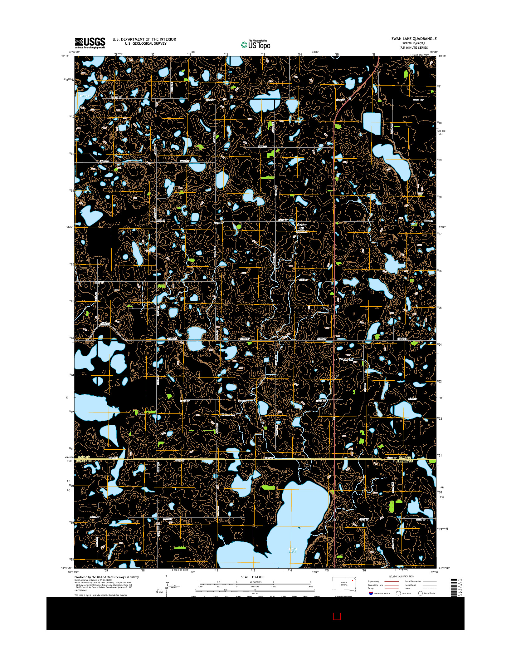 USGS US TOPO 7.5-MINUTE MAP FOR SWAN LAKE, SD 2015