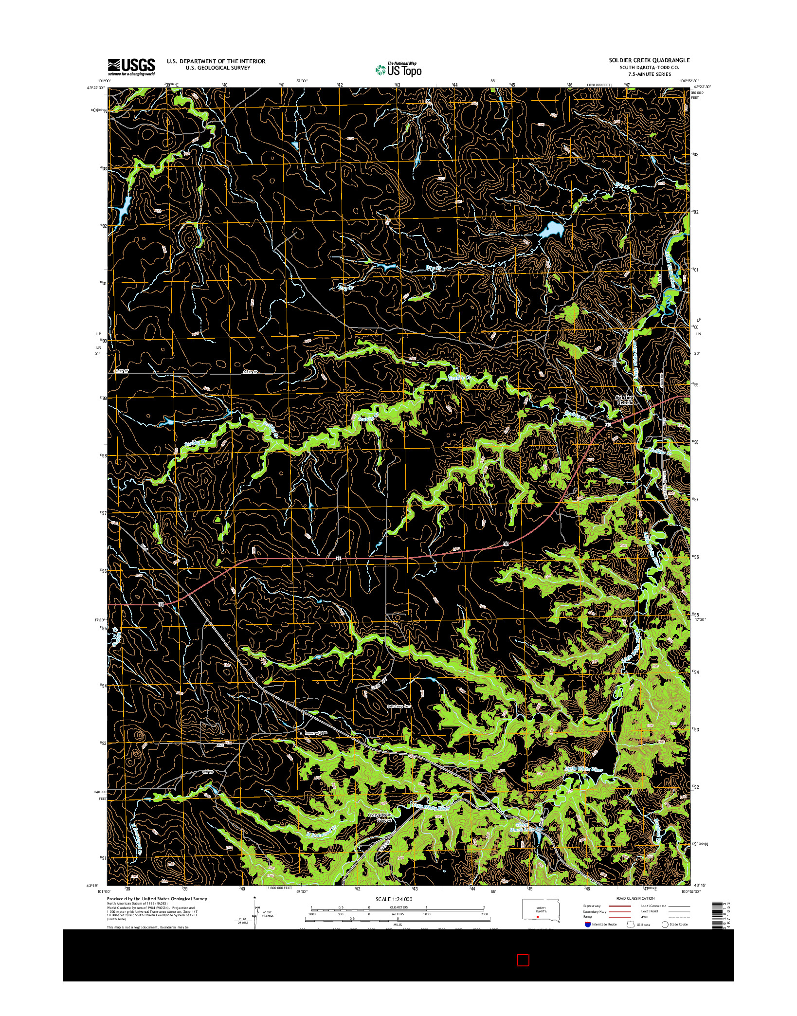 USGS US TOPO 7.5-MINUTE MAP FOR SOLDIER CREEK, SD 2015