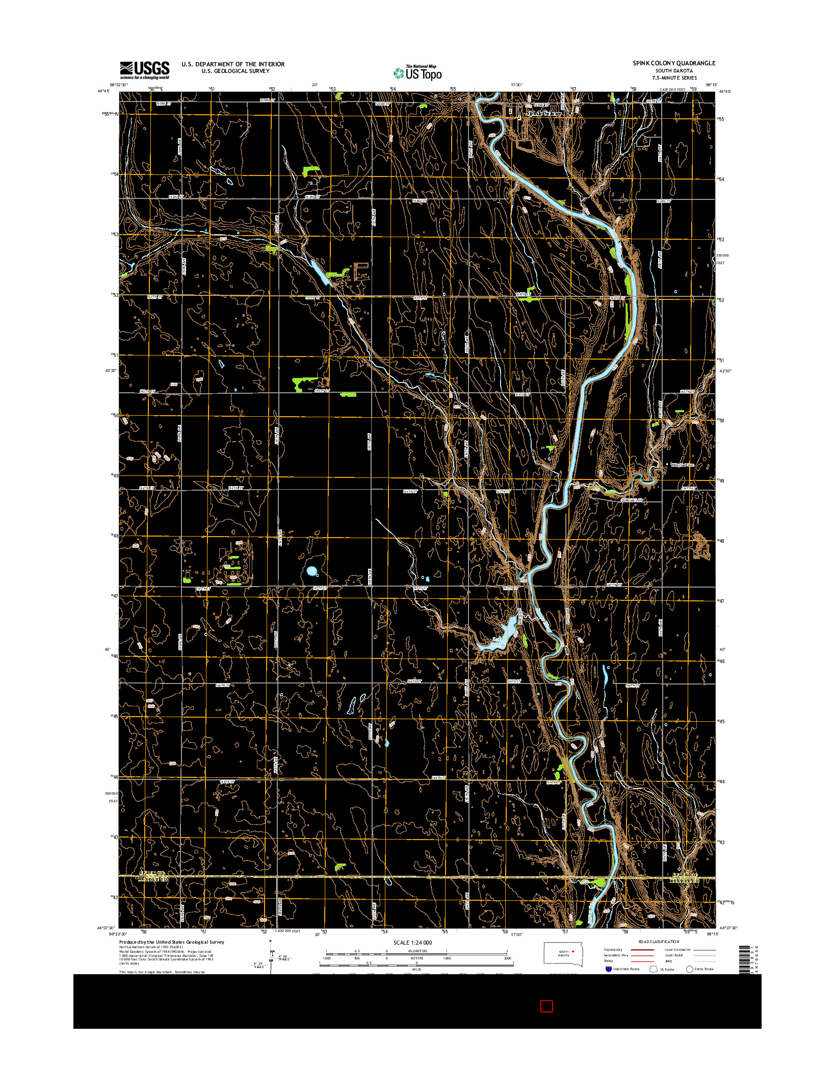 USGS US TOPO 7.5-MINUTE MAP FOR SPINK COLONY, SD 2015