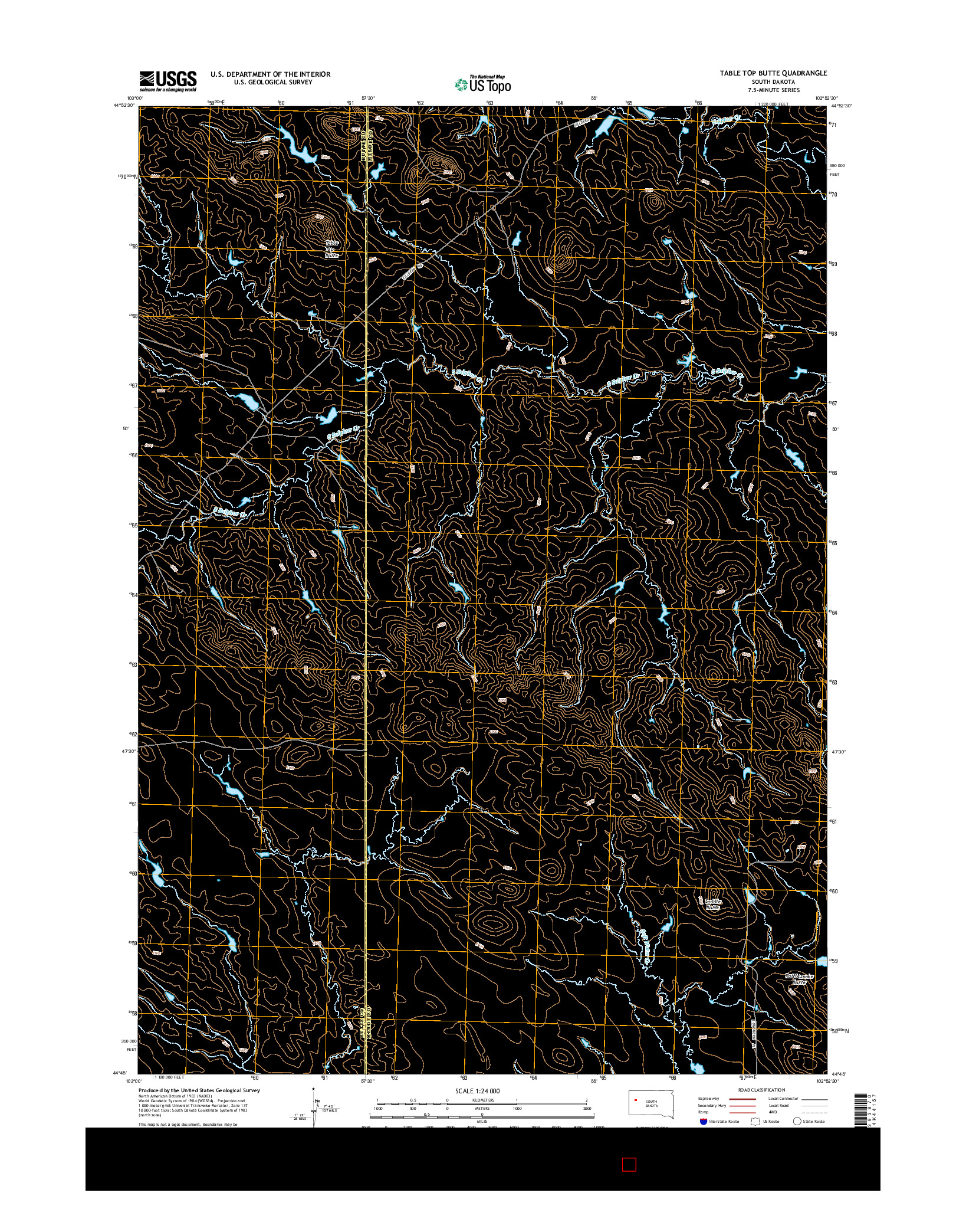 USGS US TOPO 7.5-MINUTE MAP FOR TABLE TOP BUTTE, SD 2015