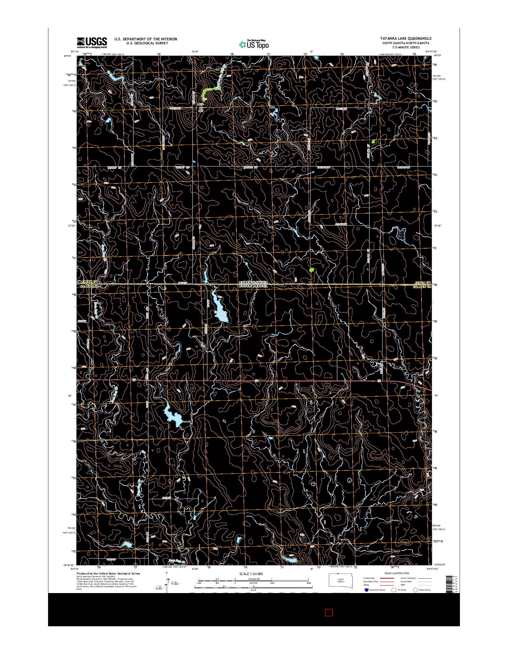 USGS US TOPO 7.5-MINUTE MAP FOR TATANKA LAKE, SD-ND 2015