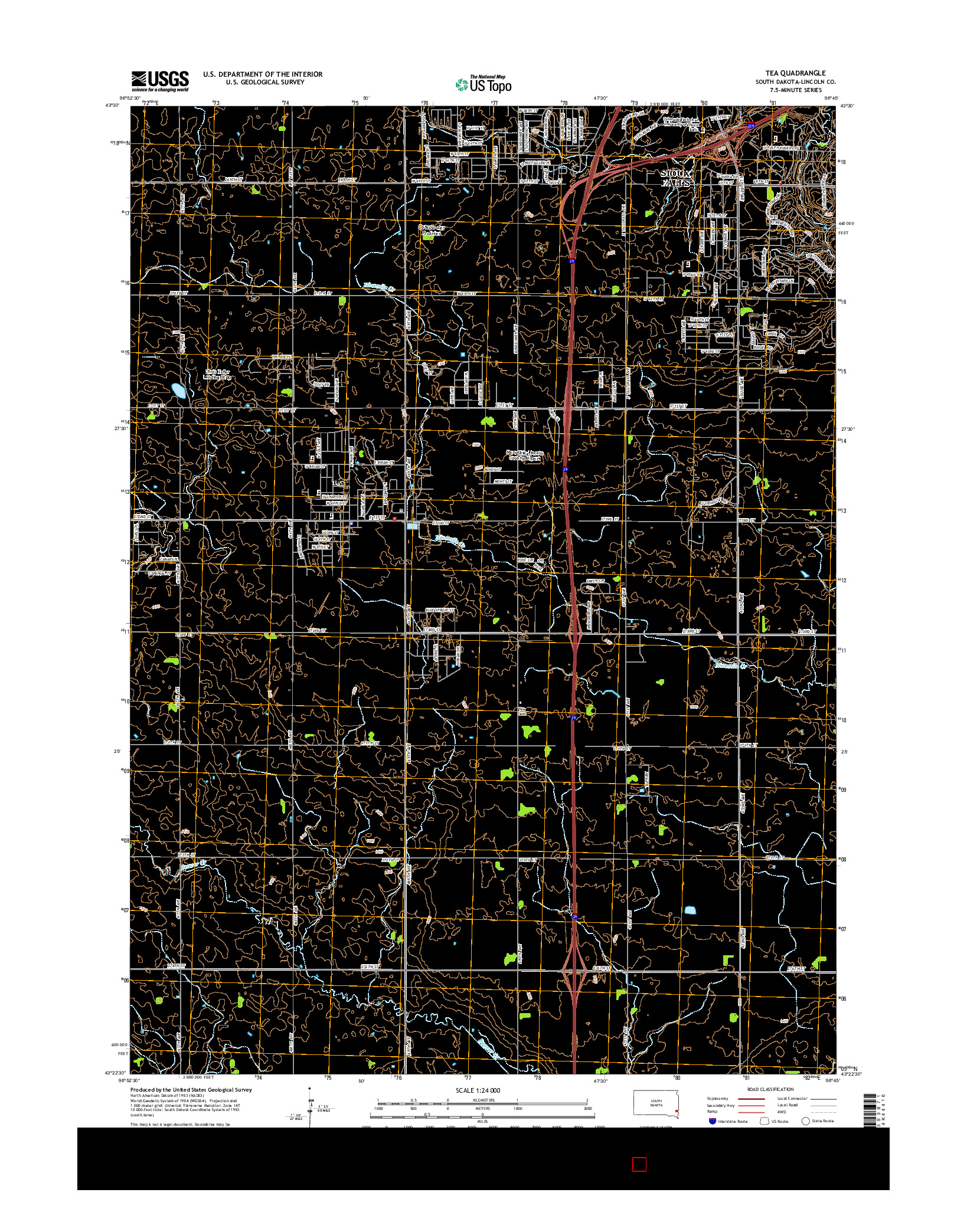 USGS US TOPO 7.5-MINUTE MAP FOR TEA, SD 2015