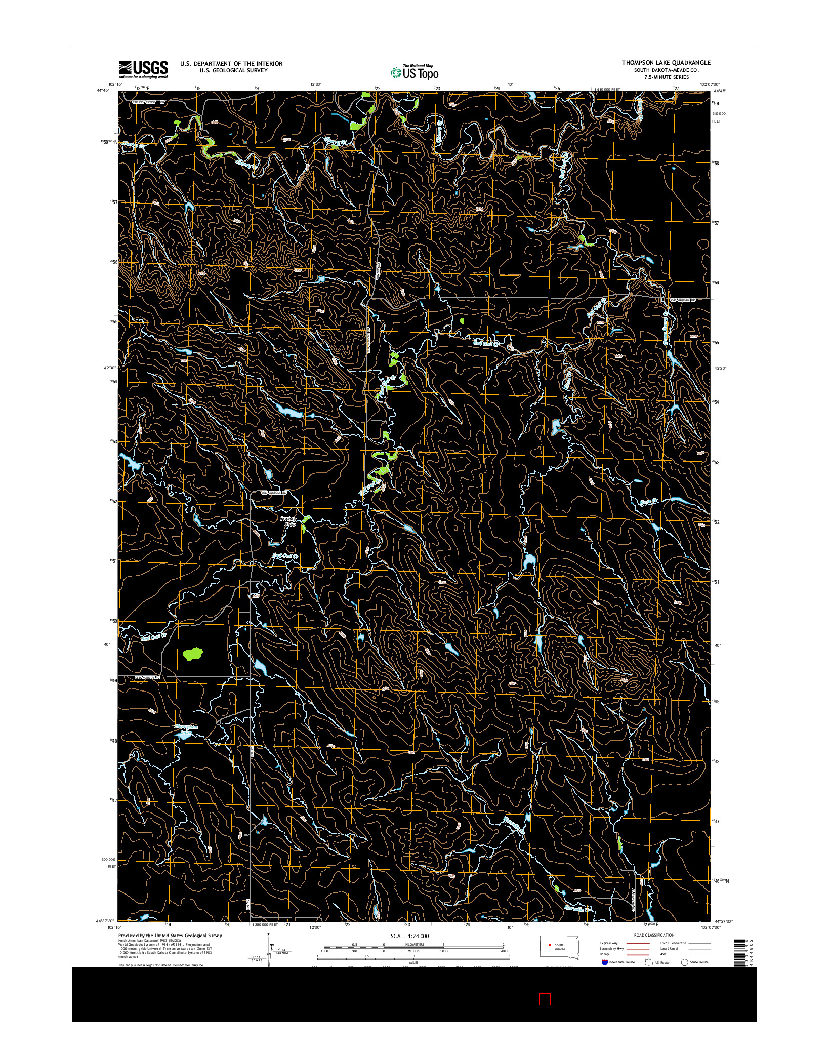 USGS US TOPO 7.5-MINUTE MAP FOR THOMPSON LAKE, SD 2015