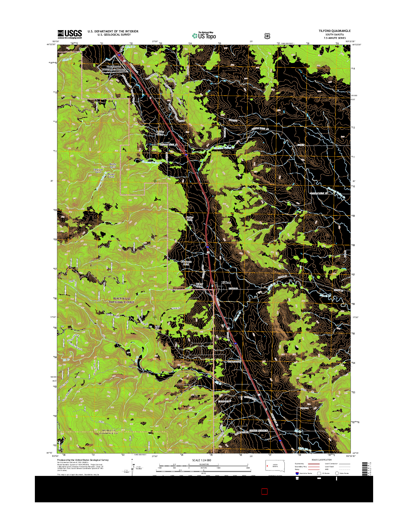 USGS US TOPO 7.5-MINUTE MAP FOR TILFORD, SD 2015