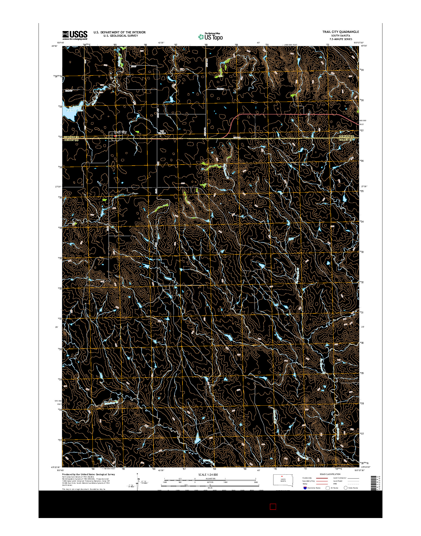 USGS US TOPO 7.5-MINUTE MAP FOR TRAIL CITY, SD 2015