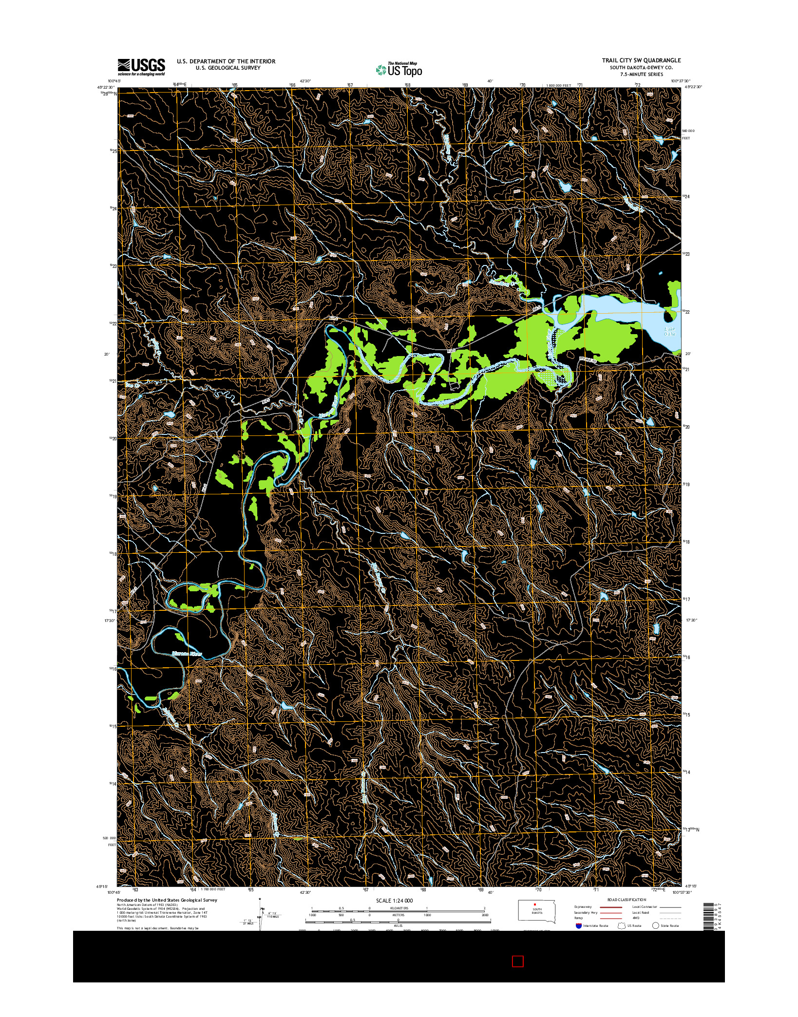 USGS US TOPO 7.5-MINUTE MAP FOR TRAIL CITY SW, SD 2015