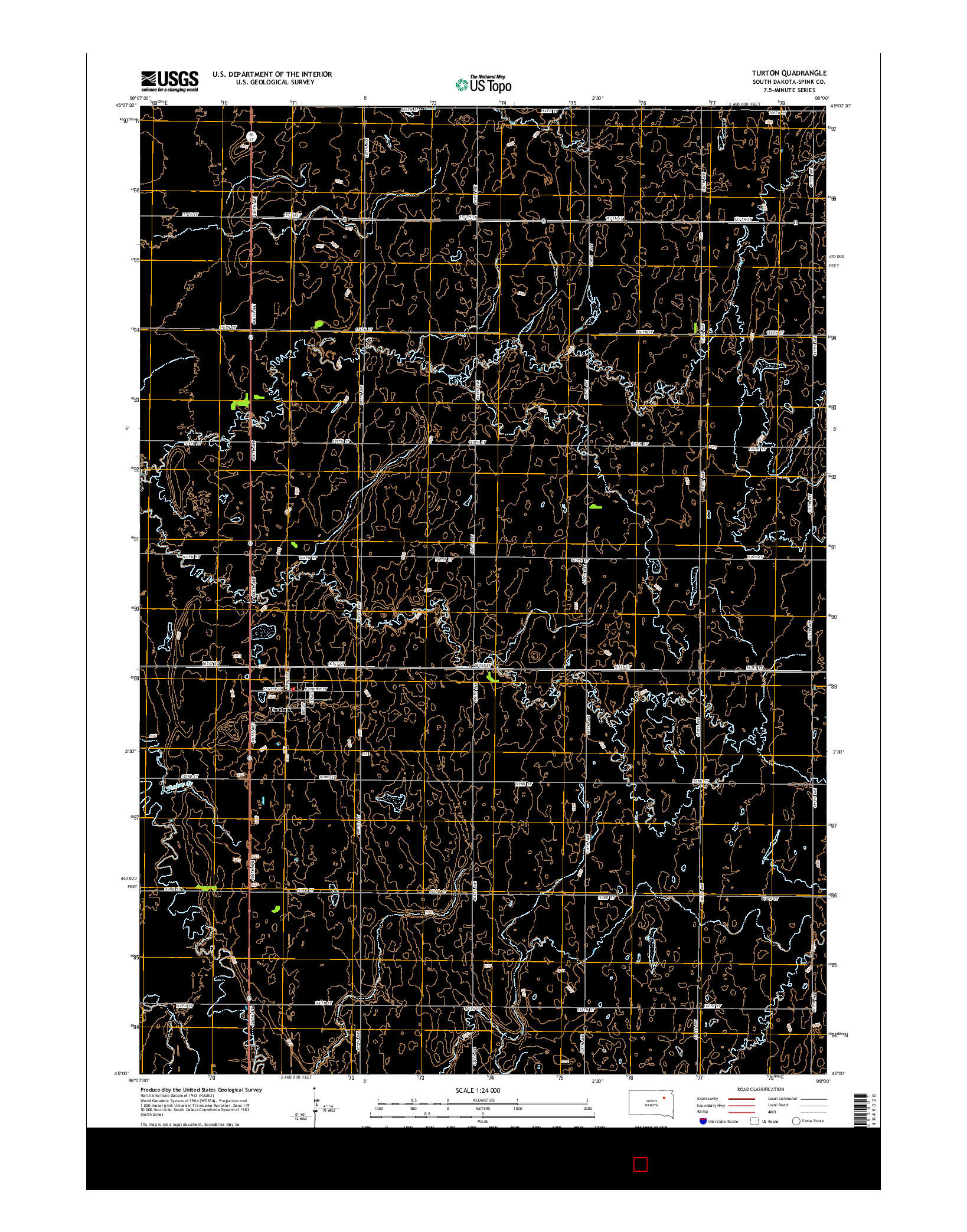 USGS US TOPO 7.5-MINUTE MAP FOR TURTON, SD 2015