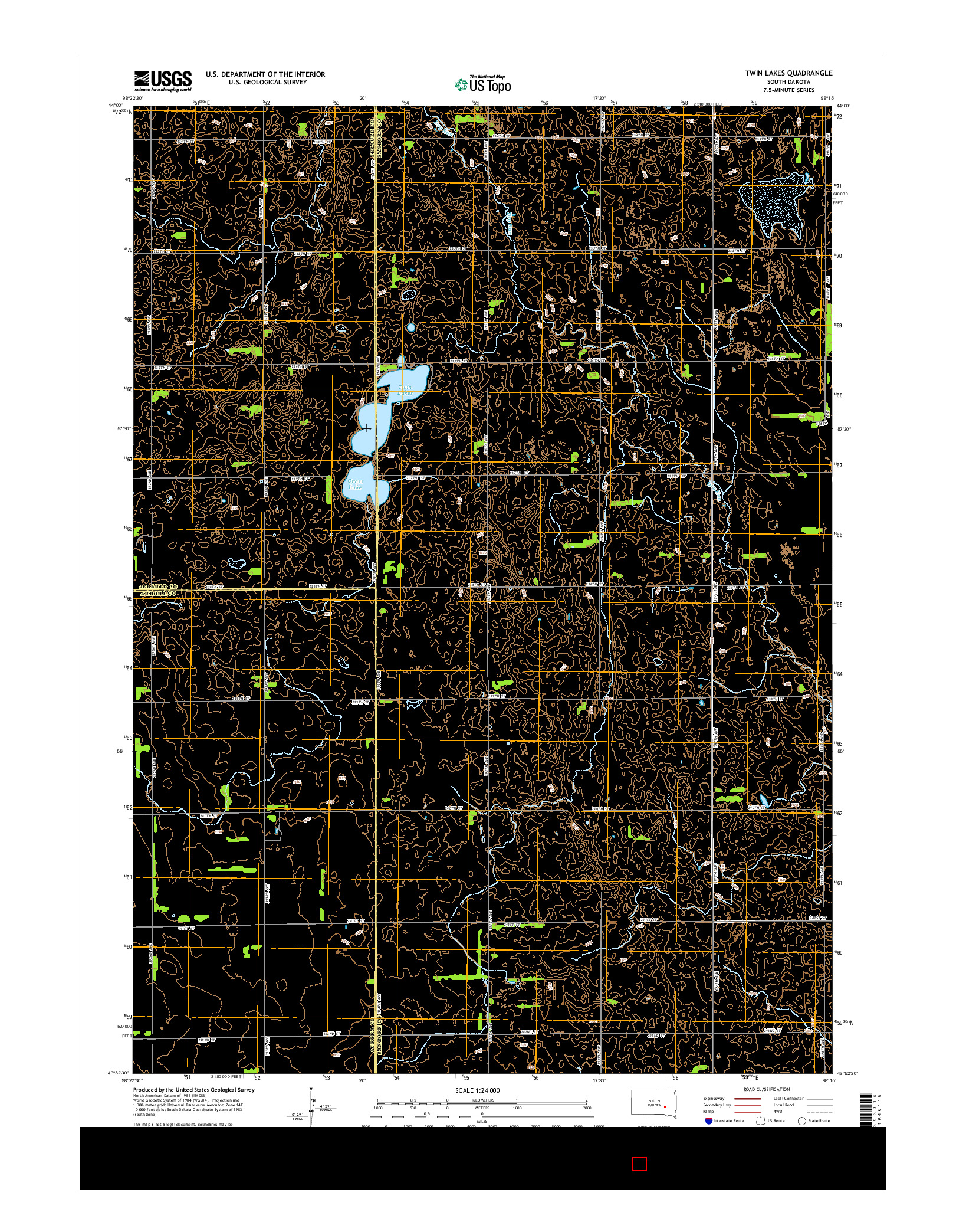 USGS US TOPO 7.5-MINUTE MAP FOR TWIN LAKES, SD 2015
