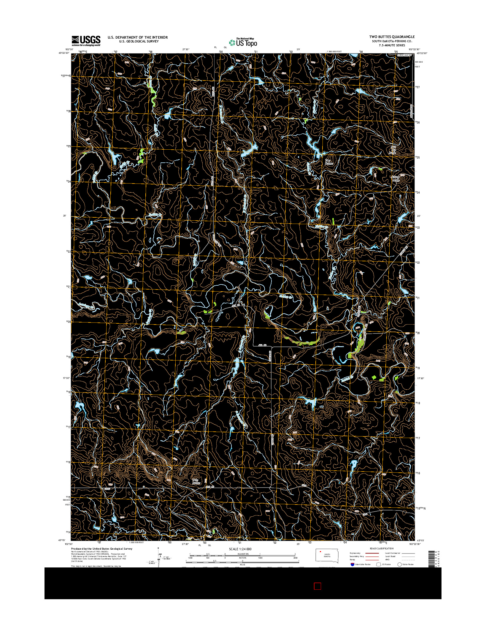 USGS US TOPO 7.5-MINUTE MAP FOR TWO BUTTES, SD 2015