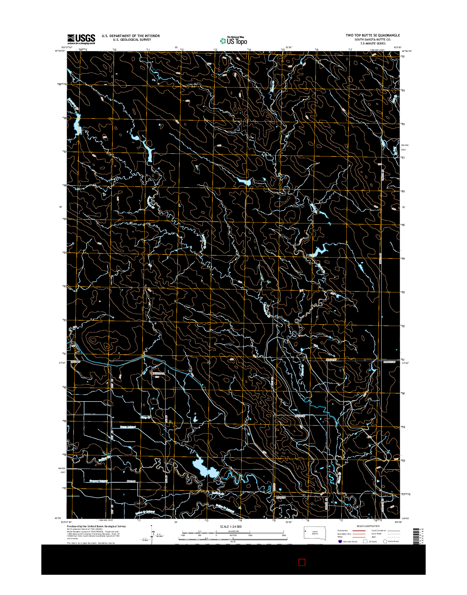 USGS US TOPO 7.5-MINUTE MAP FOR TWO TOP BUTTE SE, SD 2015