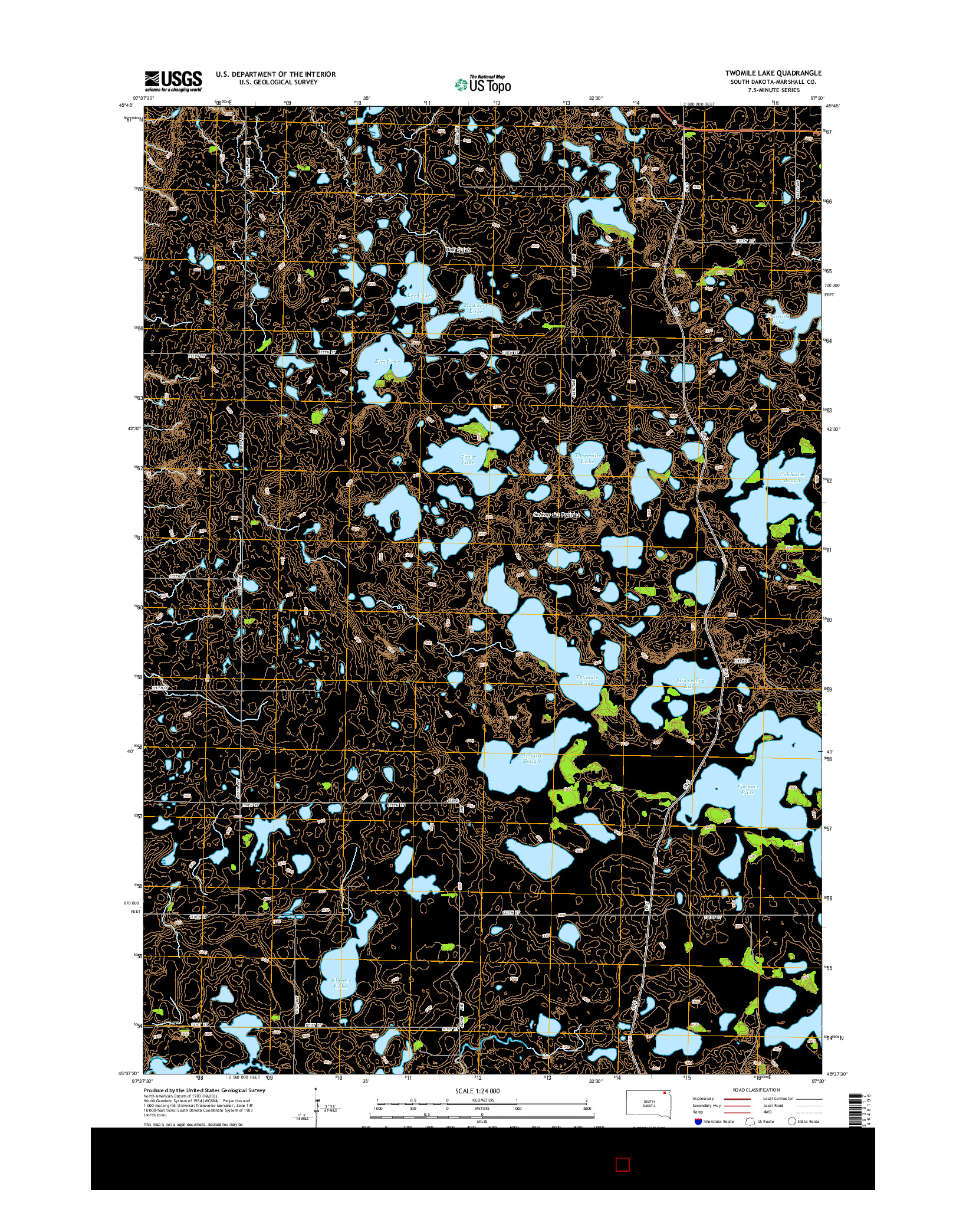 USGS US TOPO 7.5-MINUTE MAP FOR TWOMILE LAKE, SD 2015