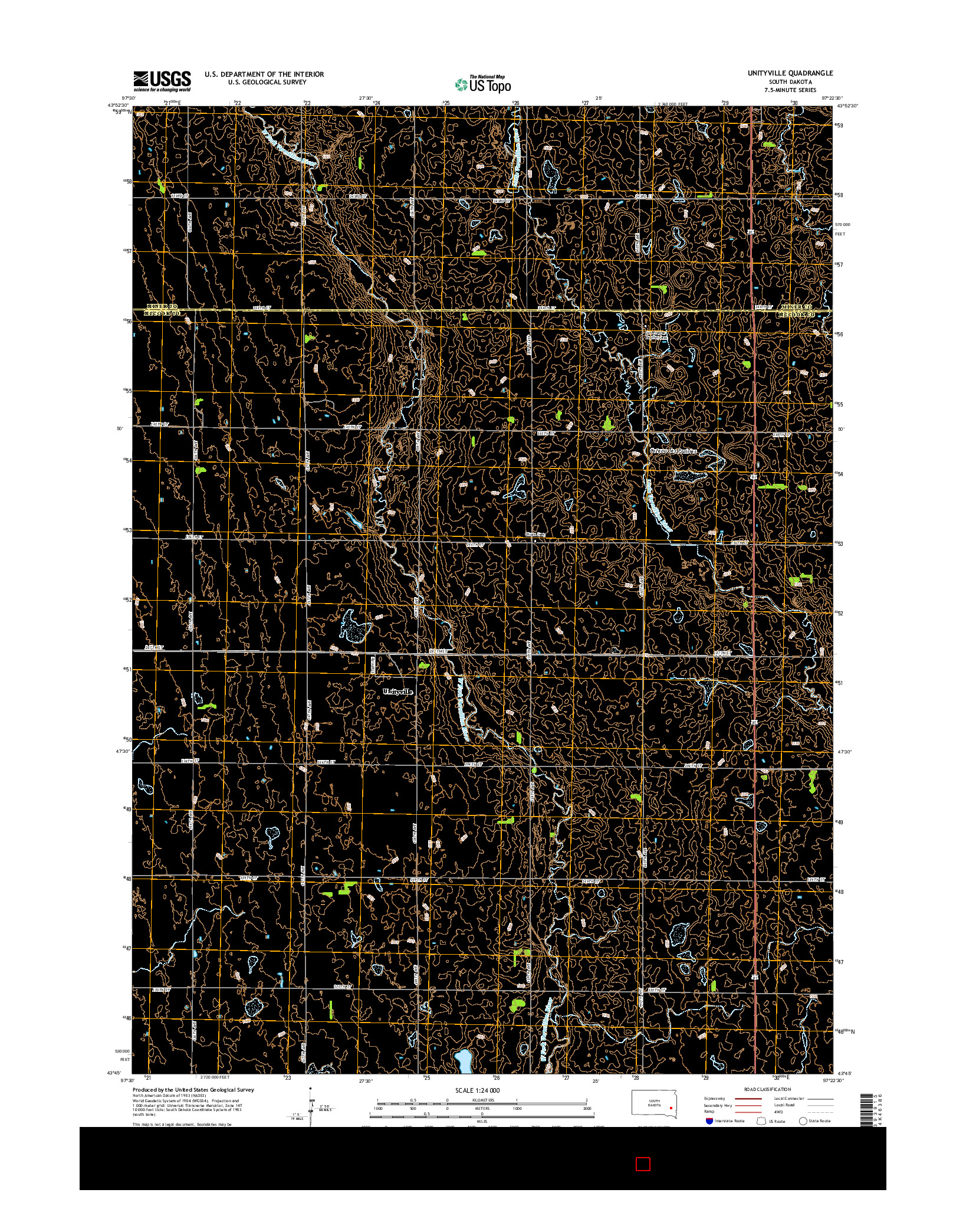 USGS US TOPO 7.5-MINUTE MAP FOR UNITYVILLE, SD 2015