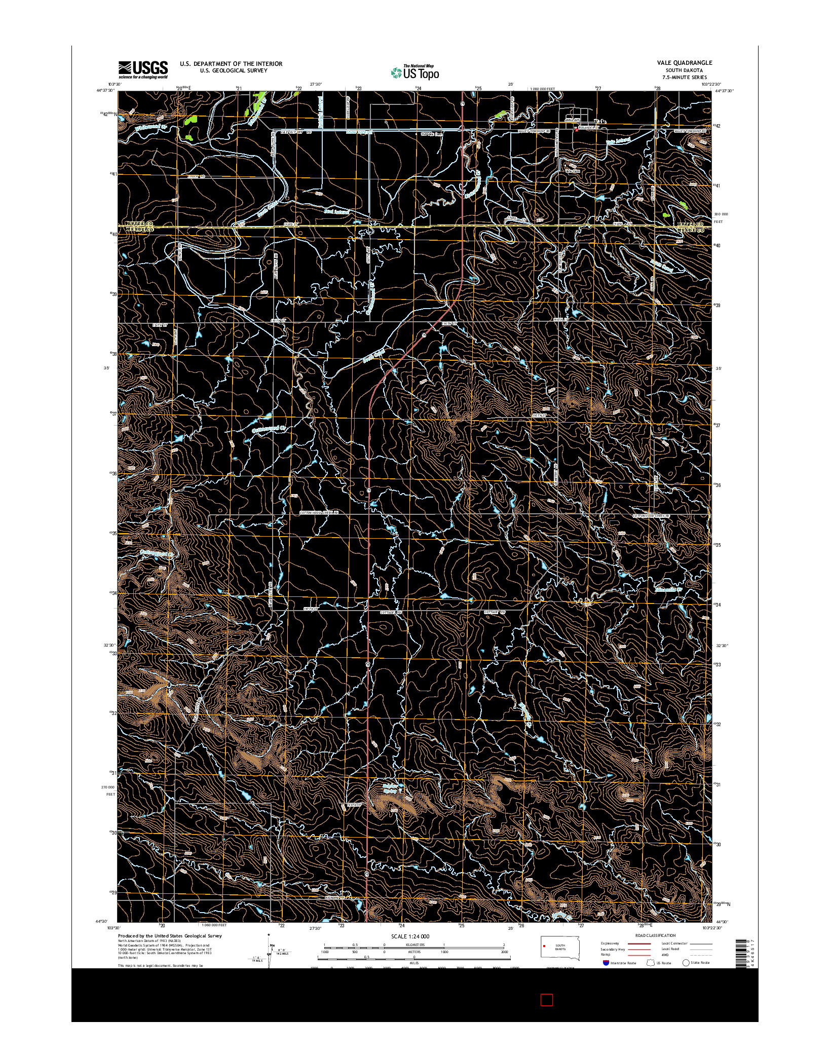 USGS US TOPO 7.5-MINUTE MAP FOR VALE, SD 2015