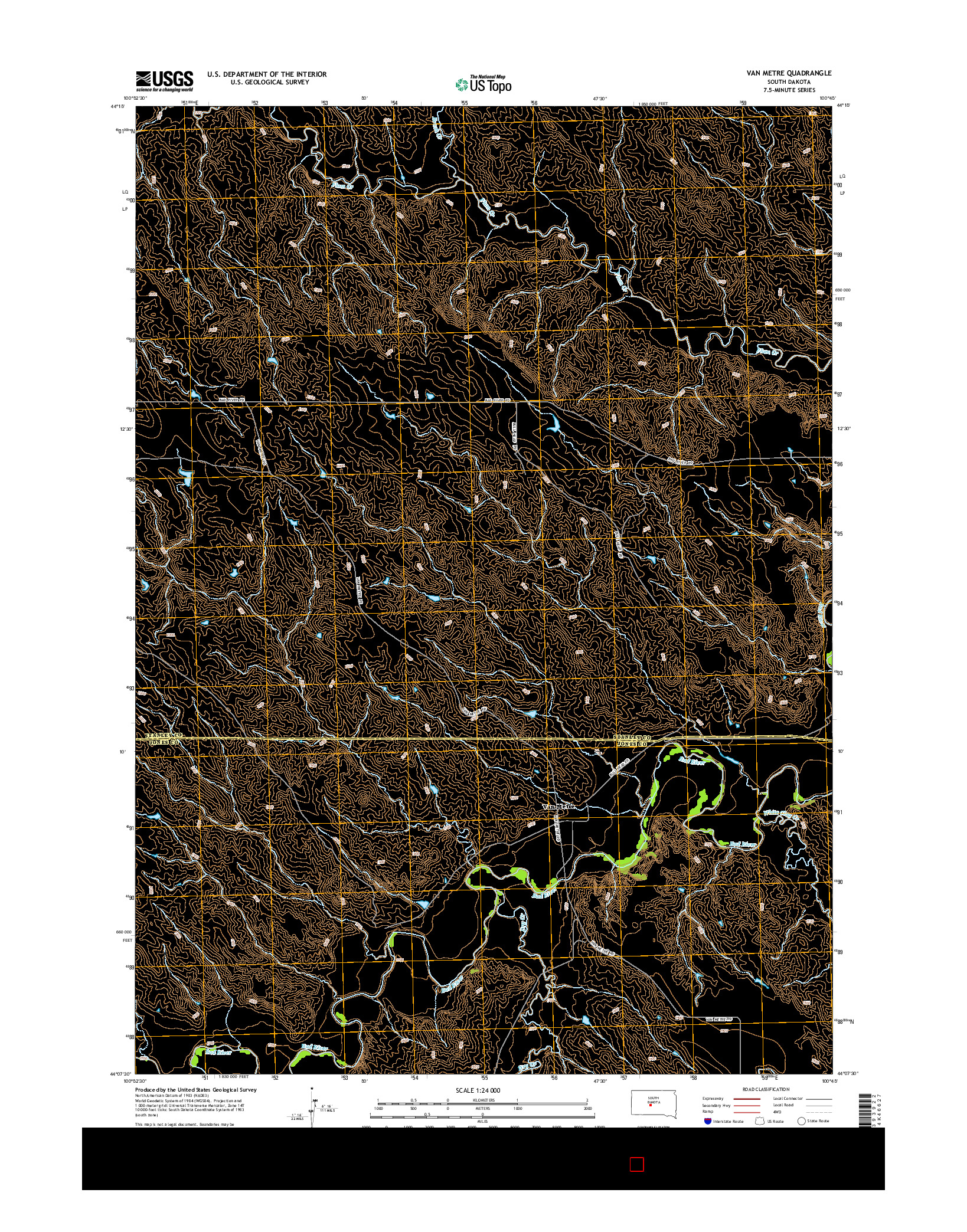 USGS US TOPO 7.5-MINUTE MAP FOR VAN METRE, SD 2015
