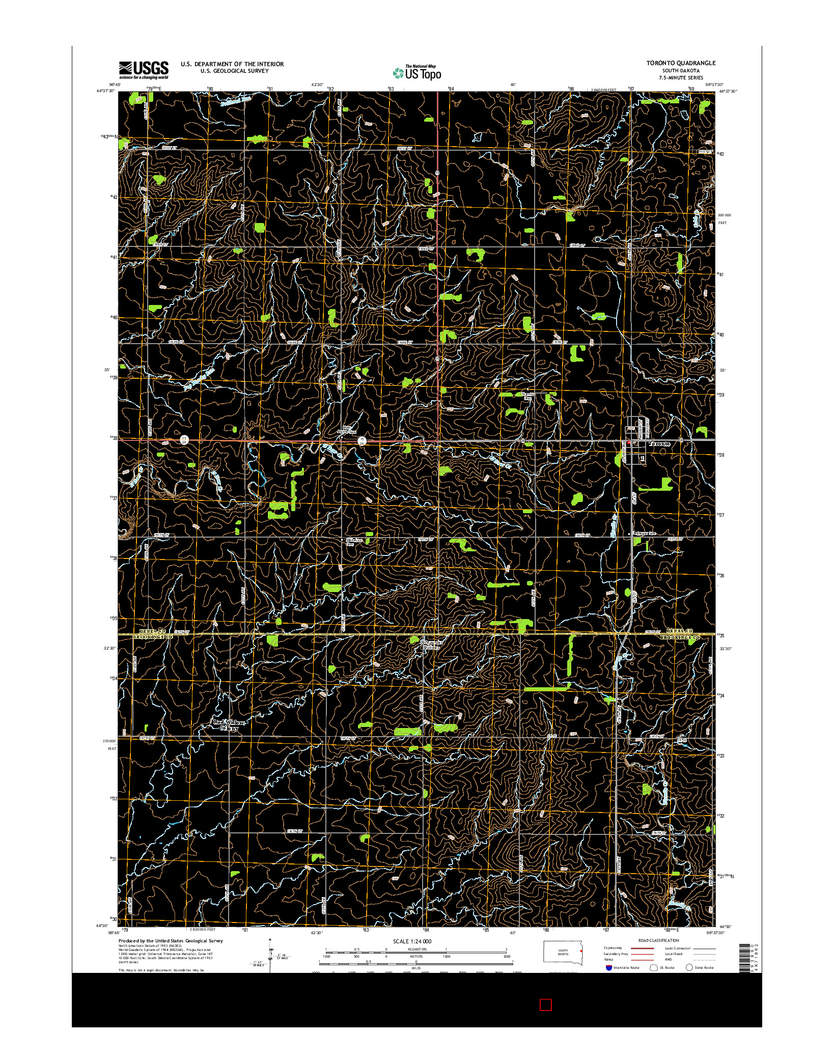 USGS US TOPO 7.5-MINUTE MAP FOR TORONTO, SD 2015