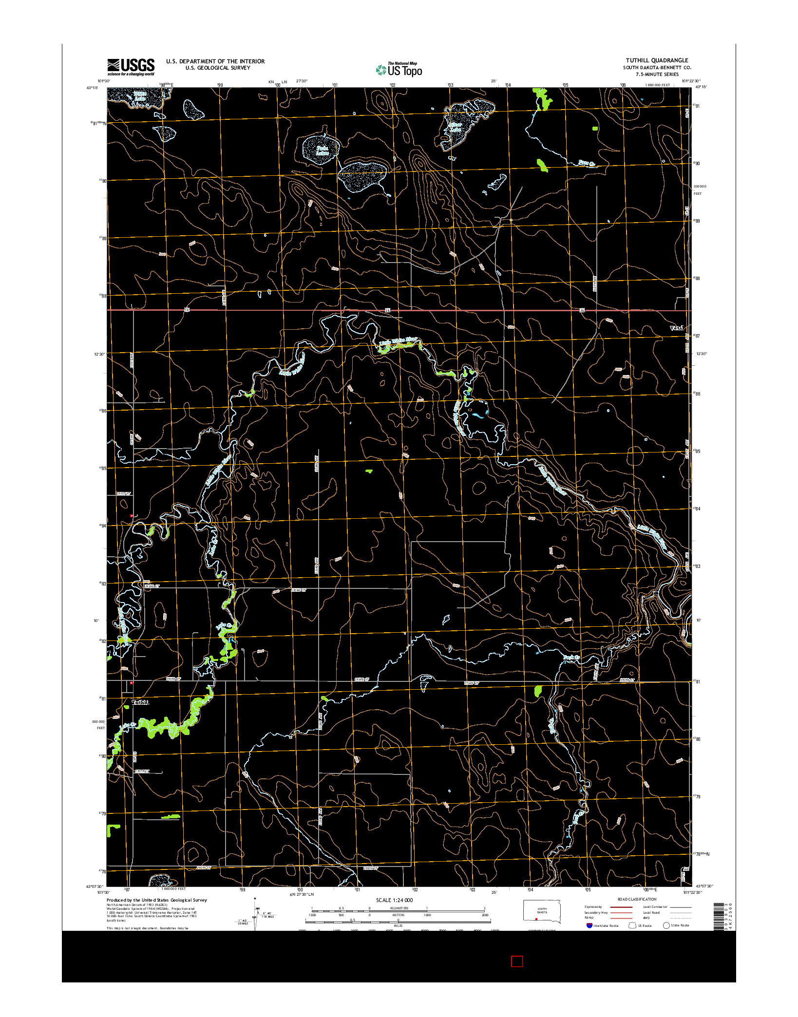 USGS US TOPO 7.5-MINUTE MAP FOR TUTHILL, SD 2015