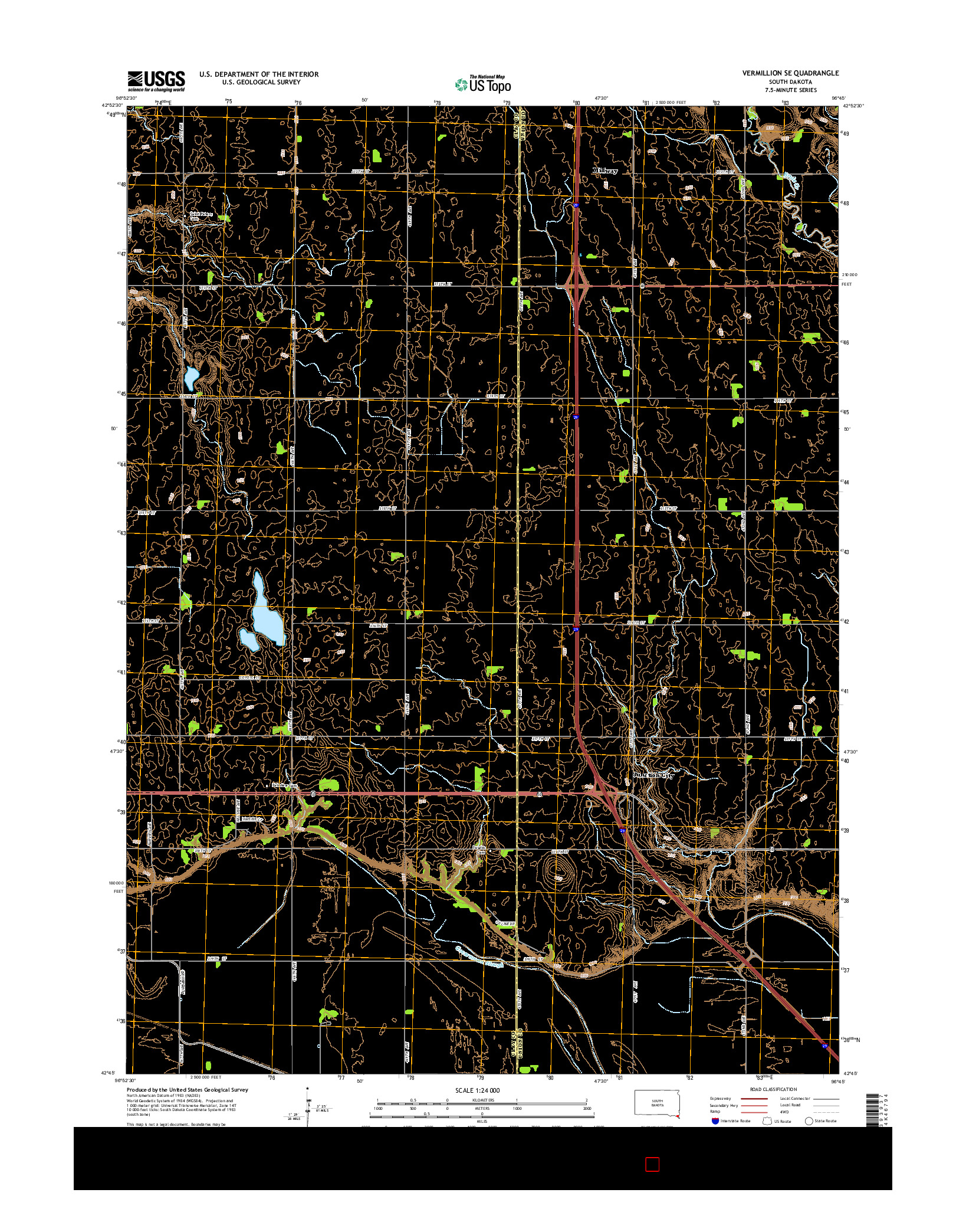 USGS US TOPO 7.5-MINUTE MAP FOR VERMILLION SE, SD 2015