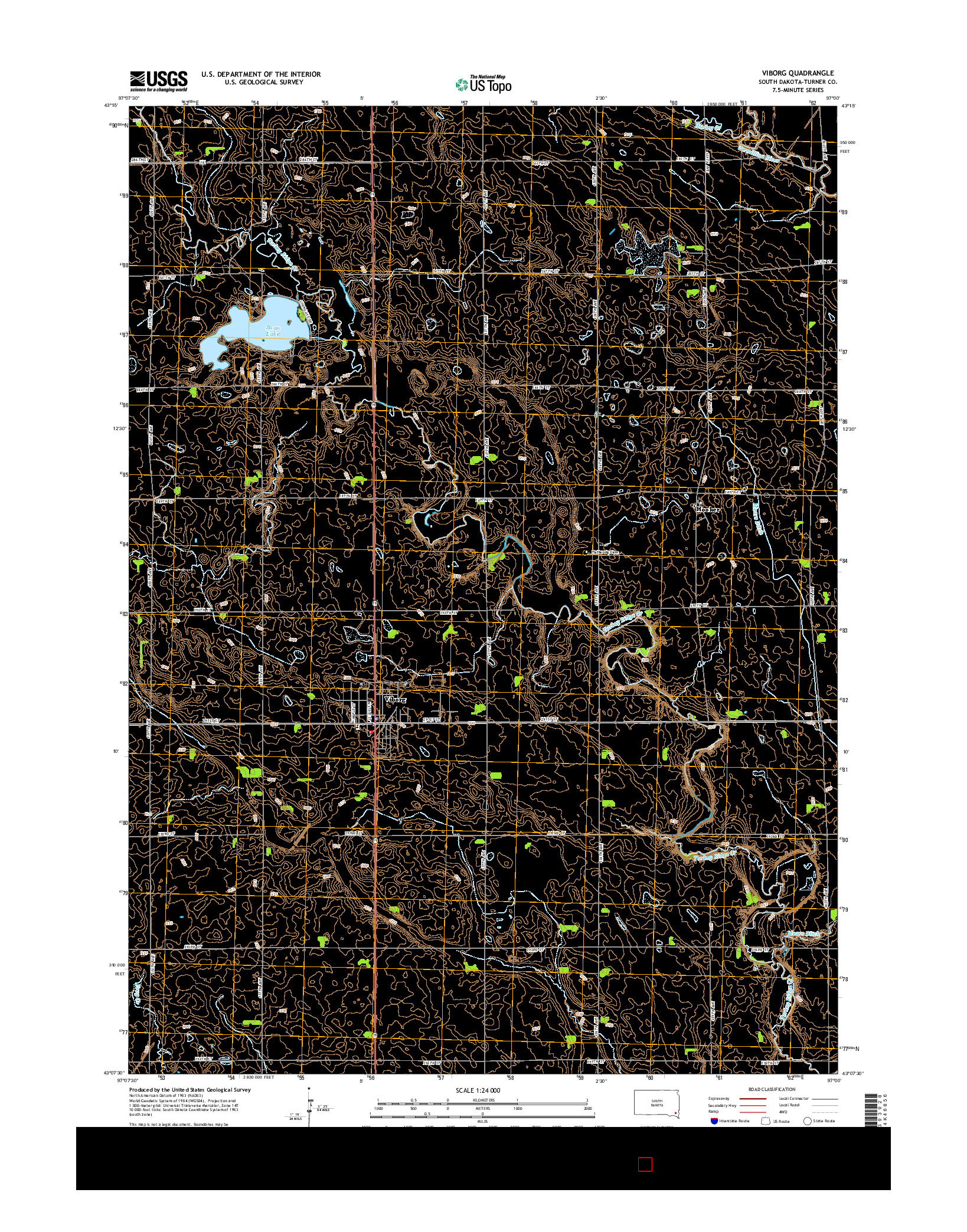 USGS US TOPO 7.5-MINUTE MAP FOR VIBORG, SD 2015