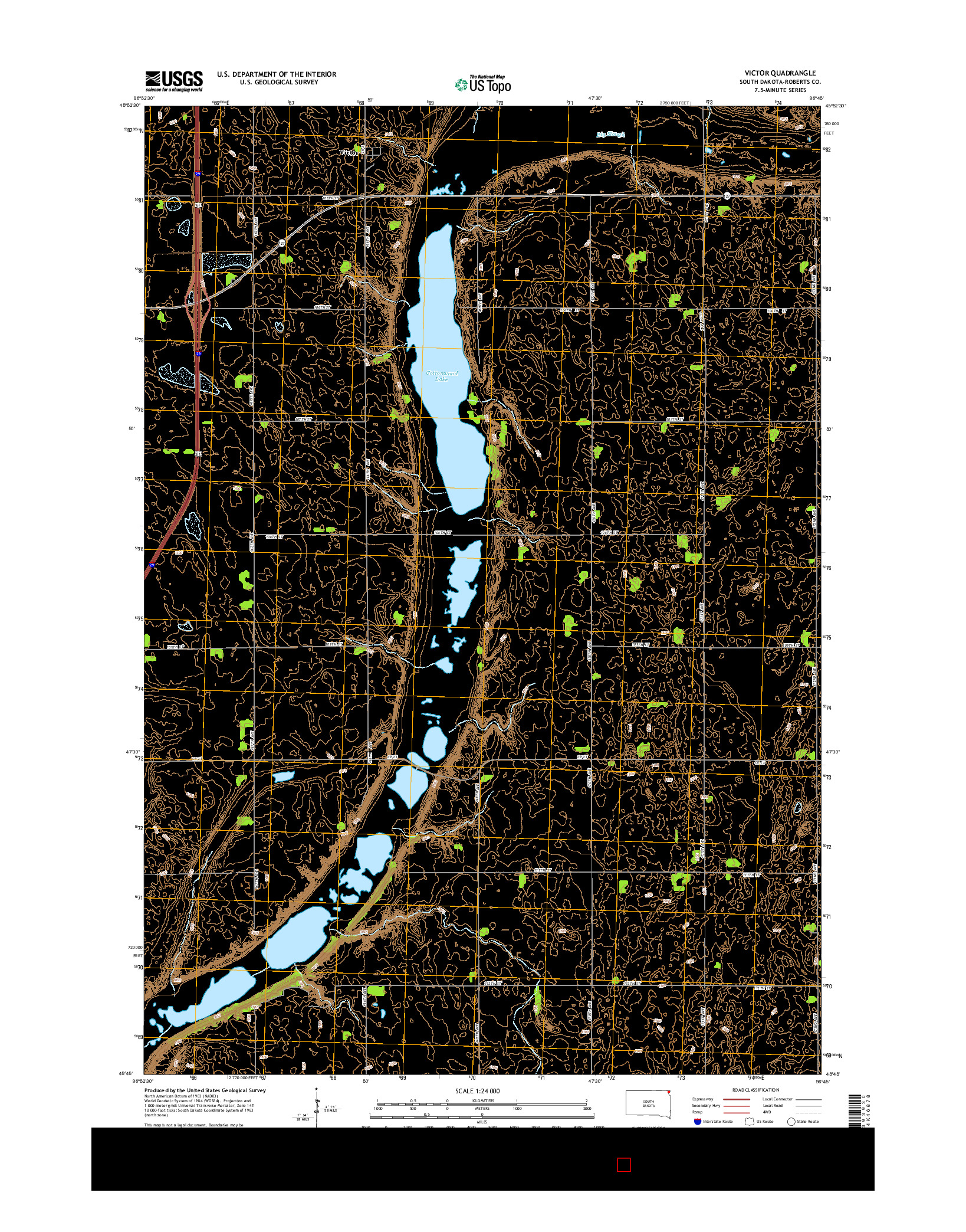 USGS US TOPO 7.5-MINUTE MAP FOR VICTOR, SD 2015